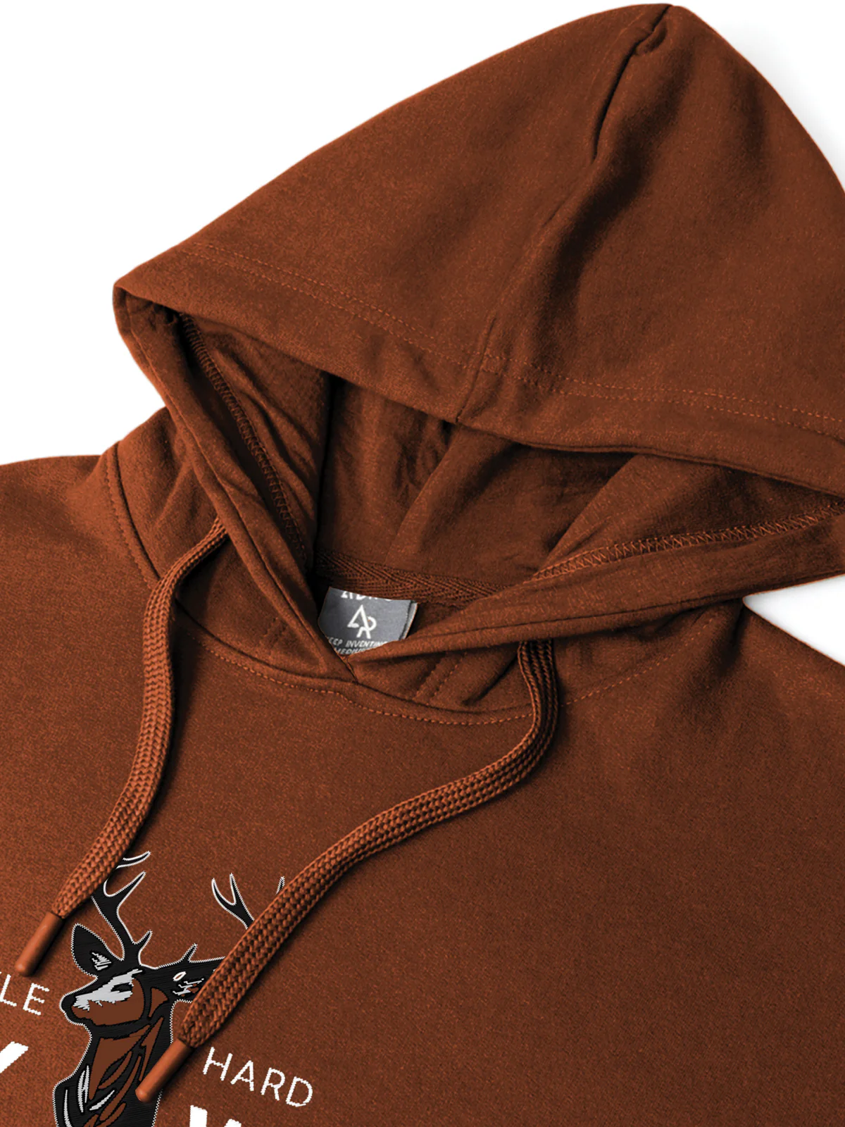 Men Brown Printed Hoodie - Image 3