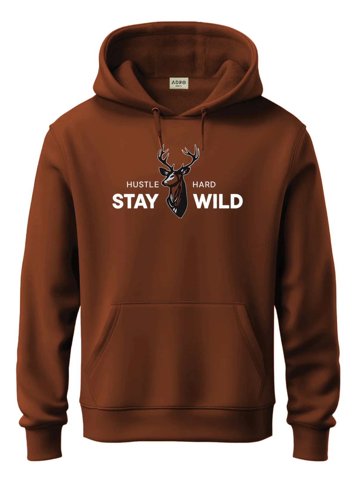 Men Brown Printed Hoodie - Image 4