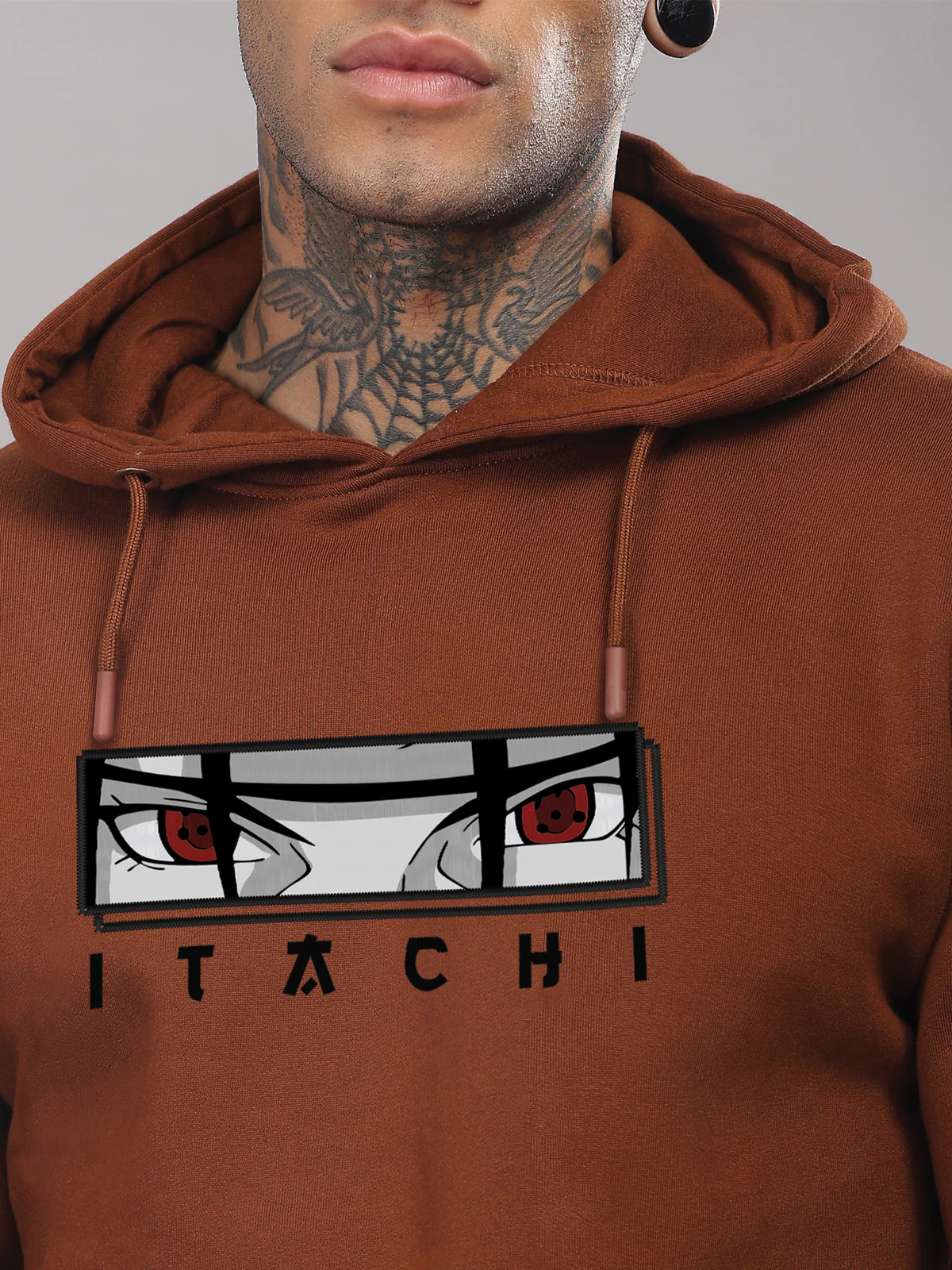 Men Brown Printed Hoodie - Image 3