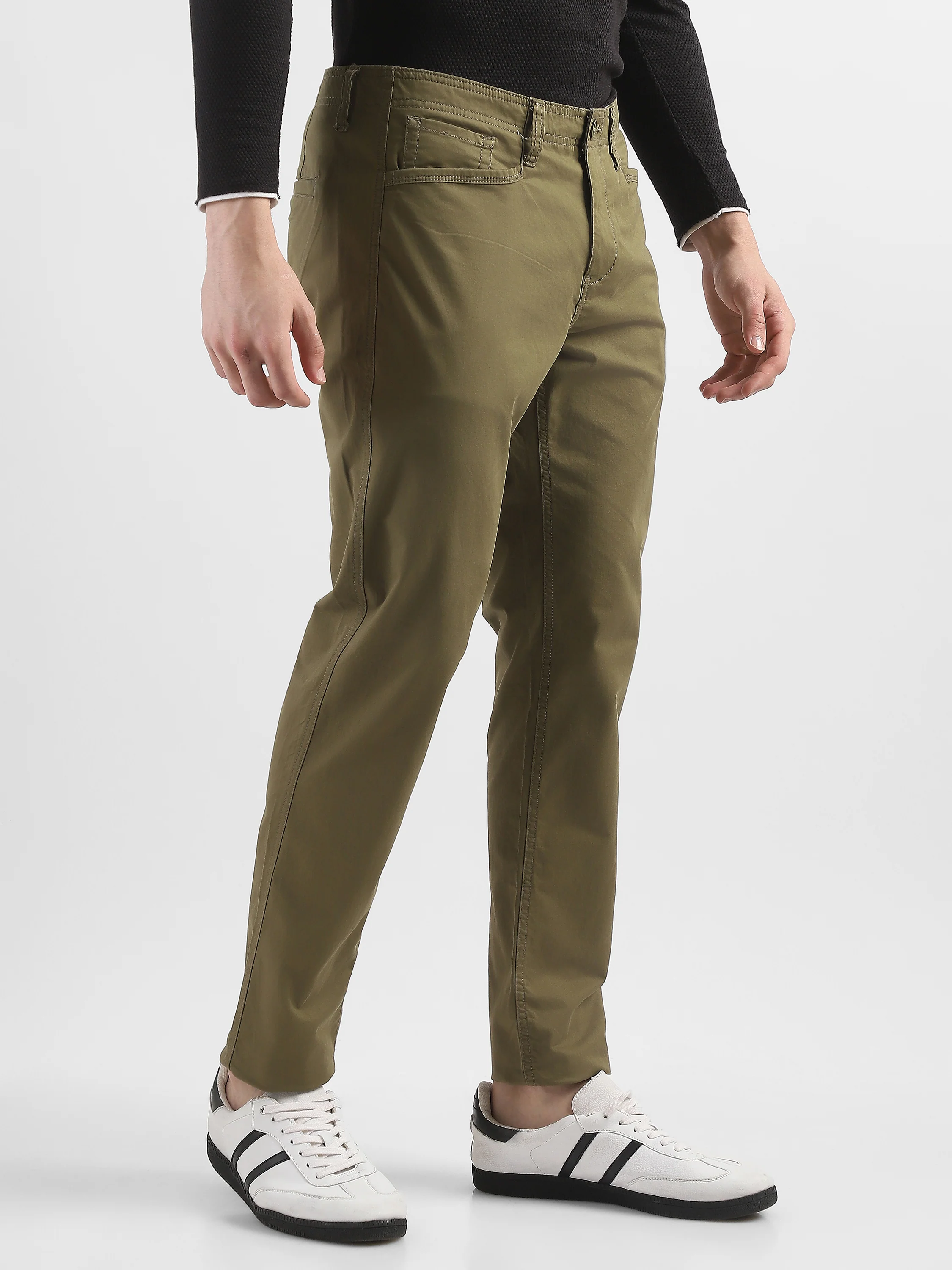 Men Brown Mid Rise Regular Fit Trouser