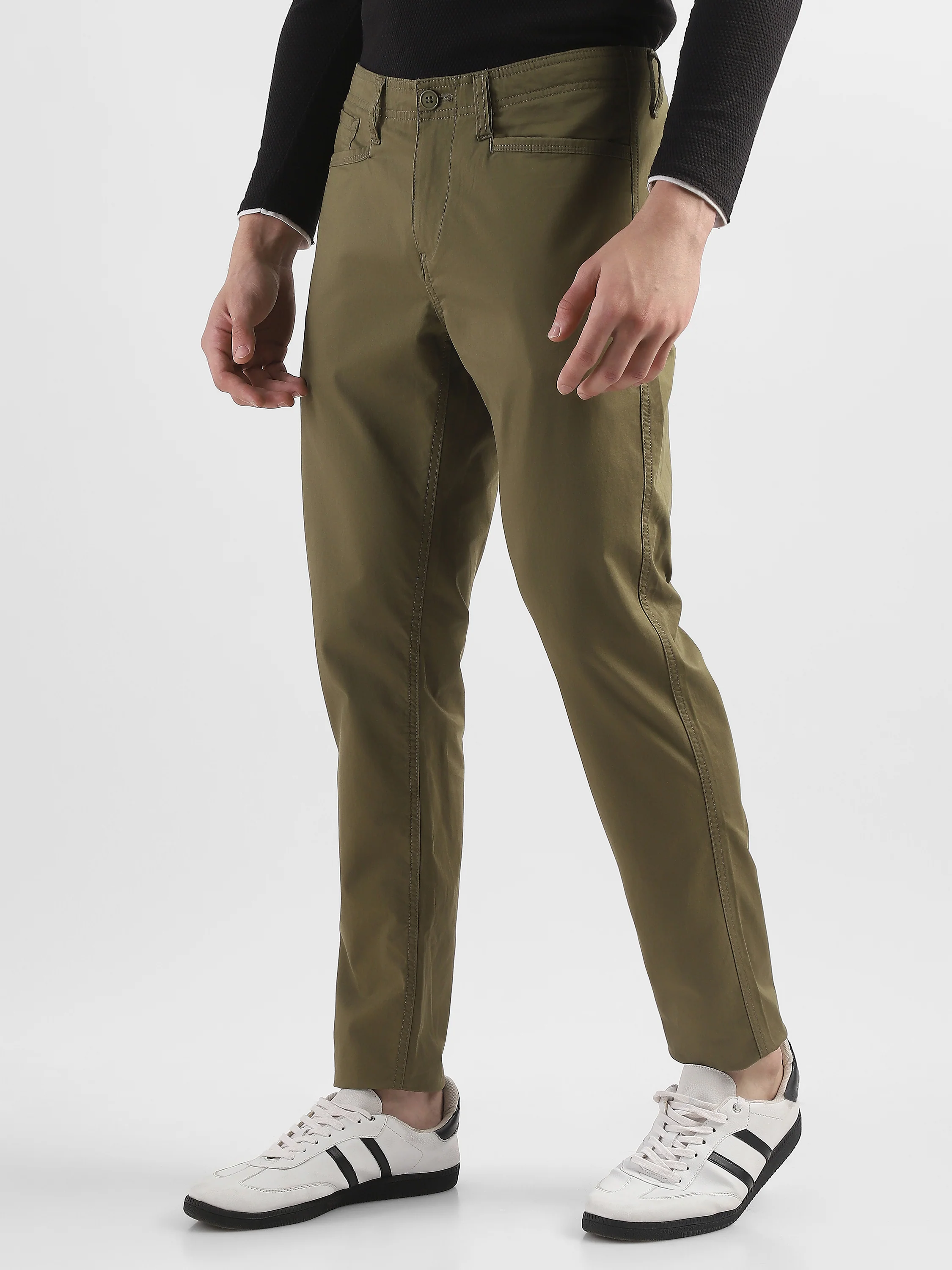 Men Brown Mid Rise Regular Fit Trouser - Image 5