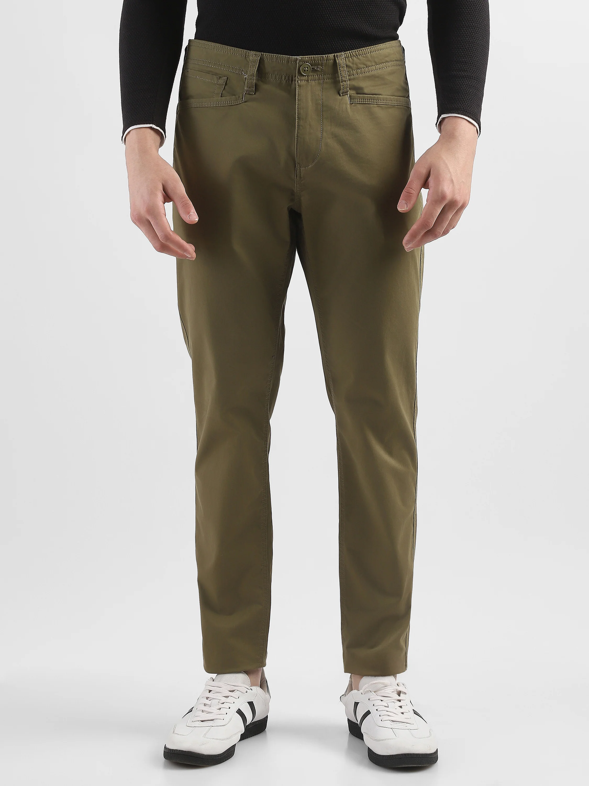 Men Brown Mid Rise Regular Fit Trouser - Image 7