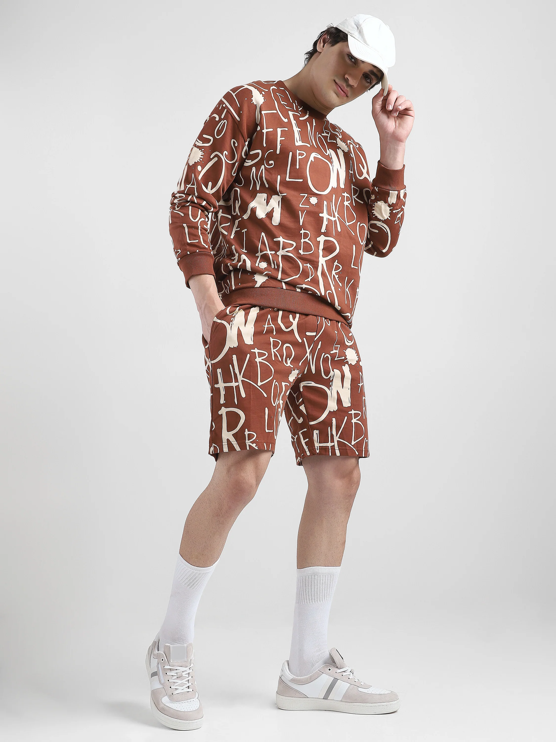 Men Brown Oversized Co-ord Set - Image 2