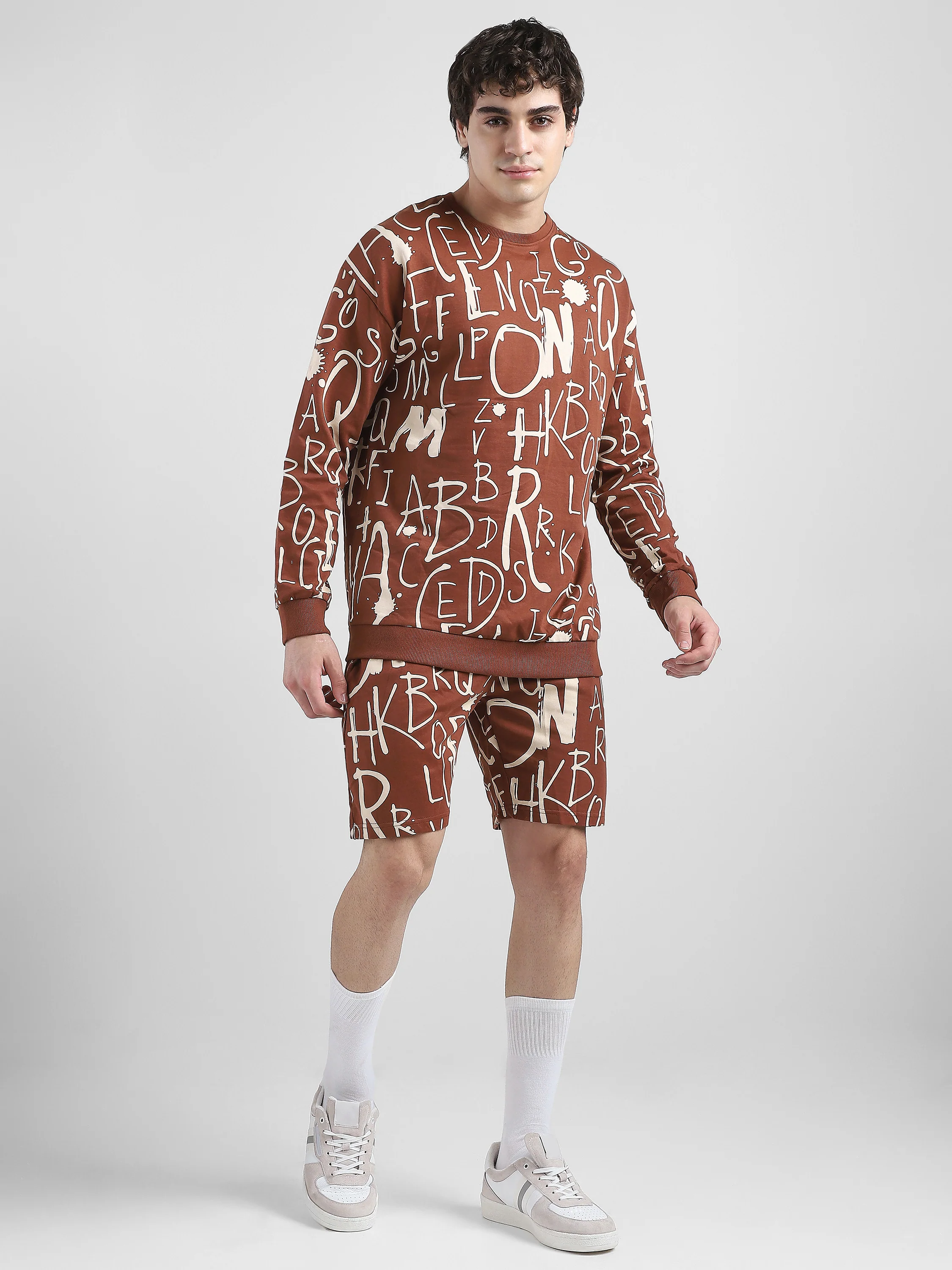 Men Brown Oversized Co-ord Set - Image 5
