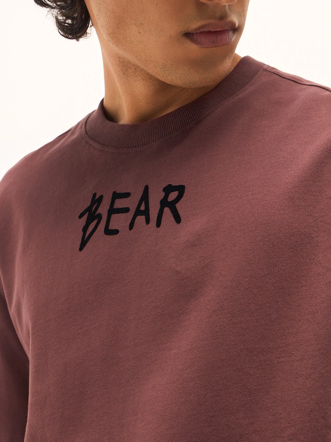 Men Brown Oversized Crew Neck T-Shirt - Image 8