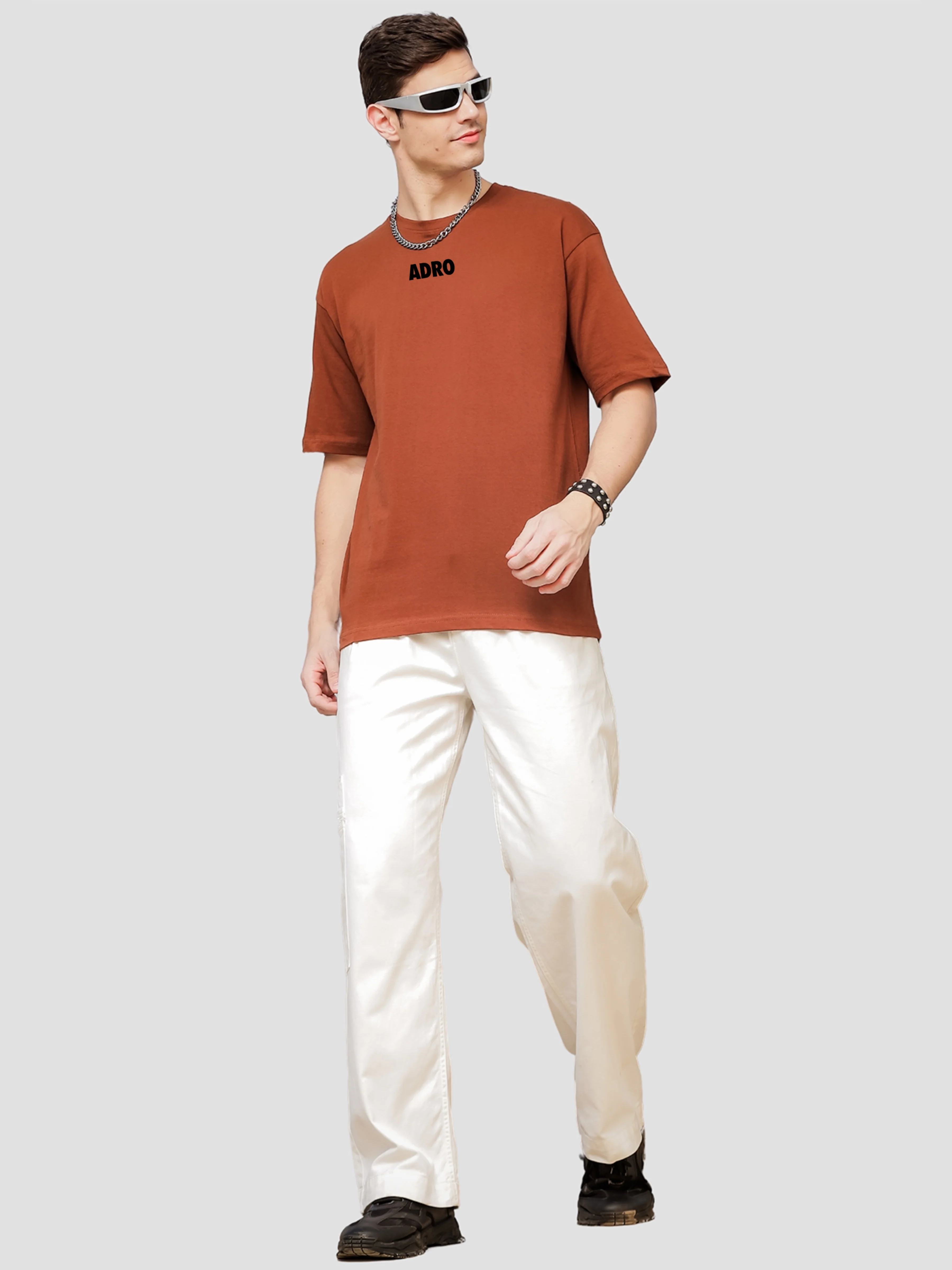 Men Brown Oversized T-Shirt