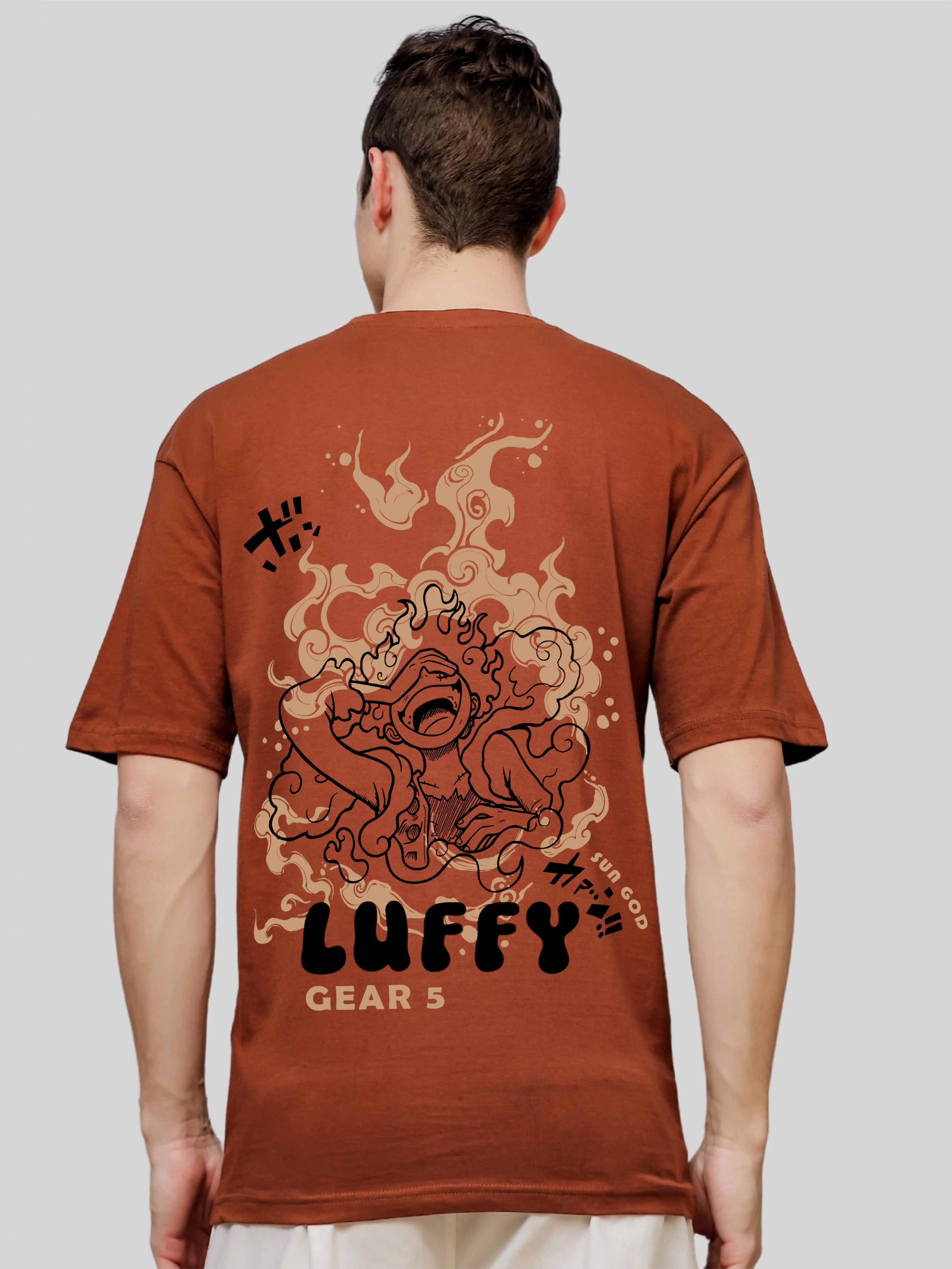 Men Brown Oversized T-Shirt - Image 2