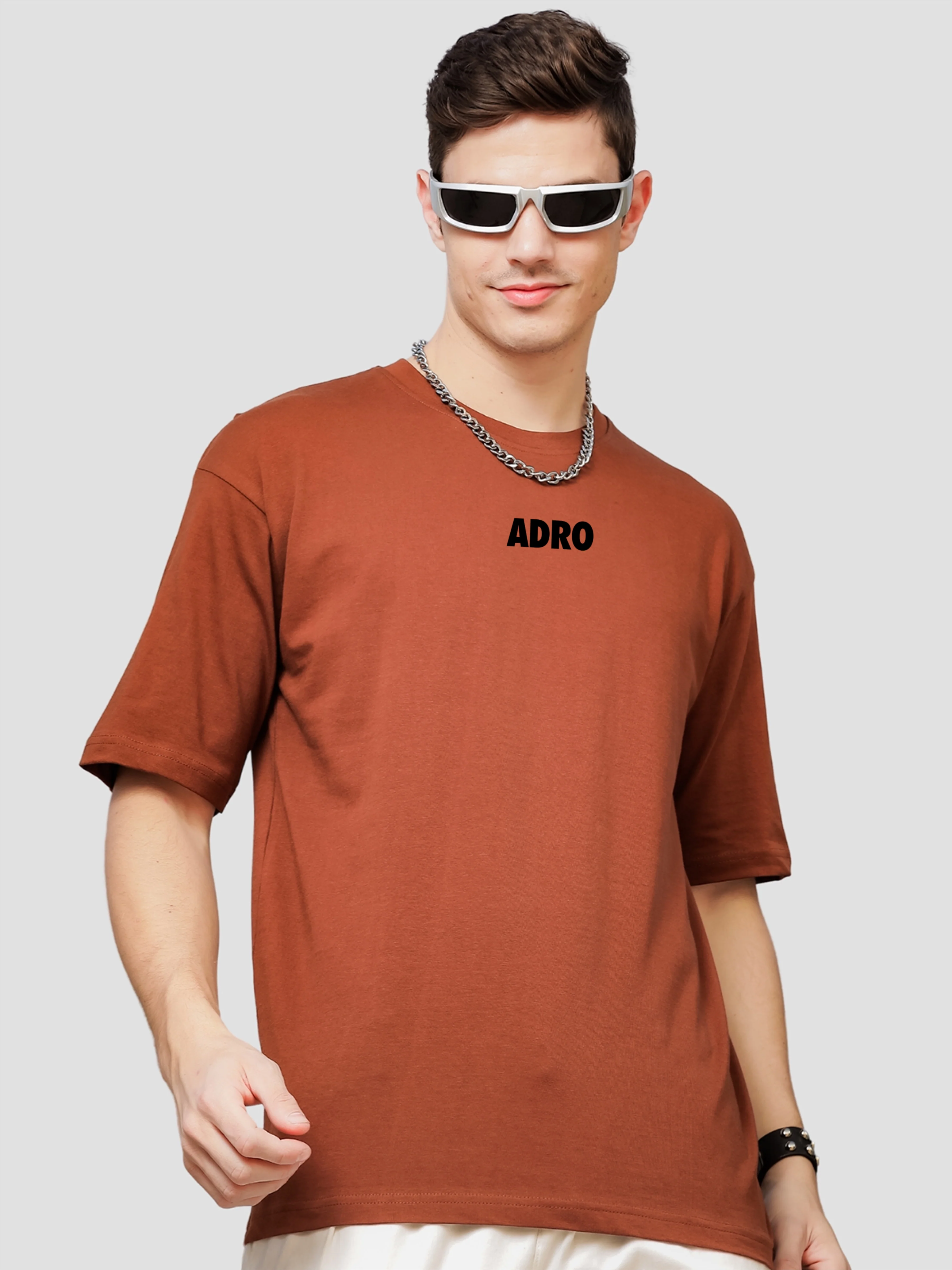 Men Brown Oversized T-Shirt - Image 3