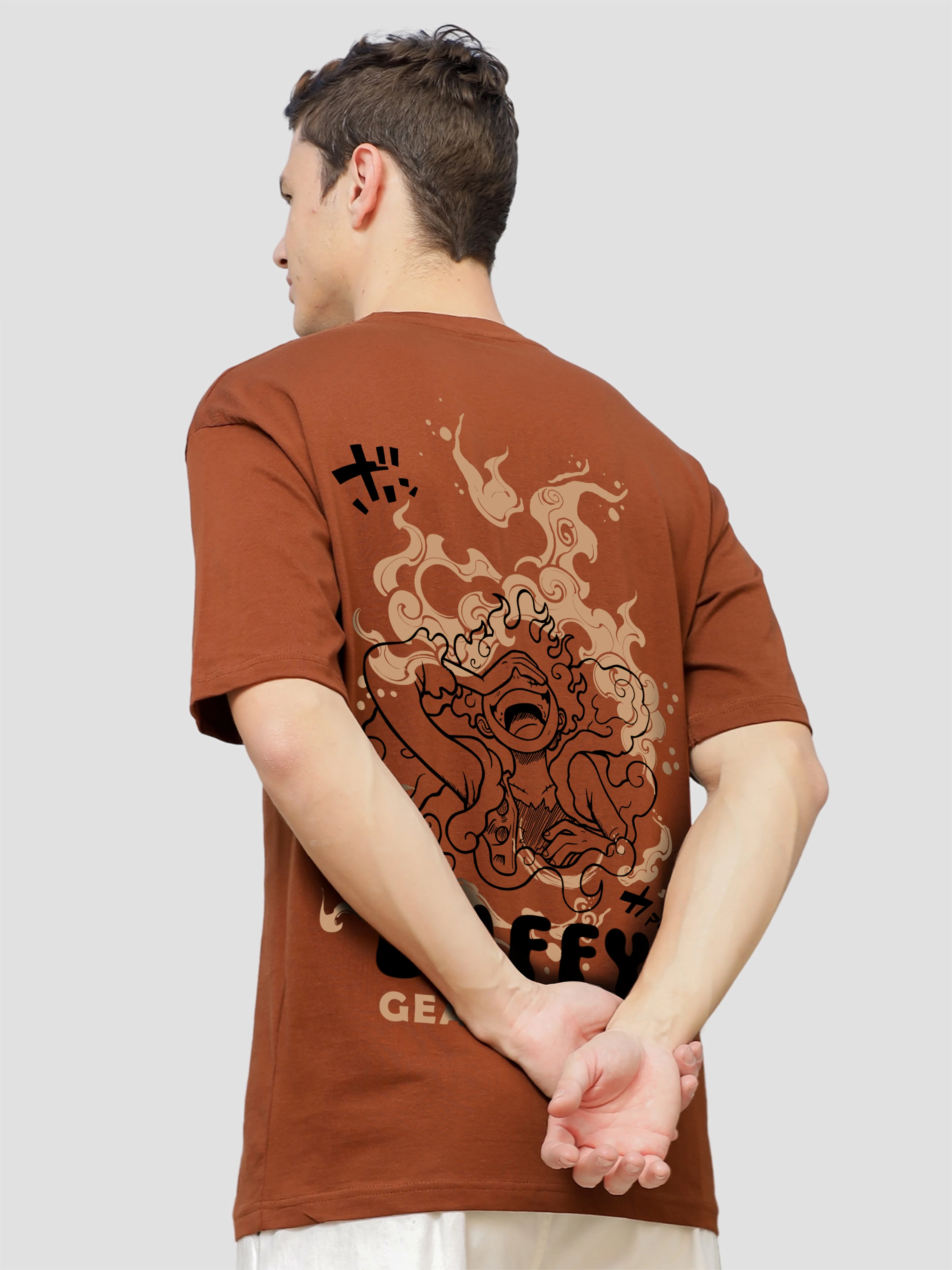 Men Brown Oversized T-Shirt - Image 4