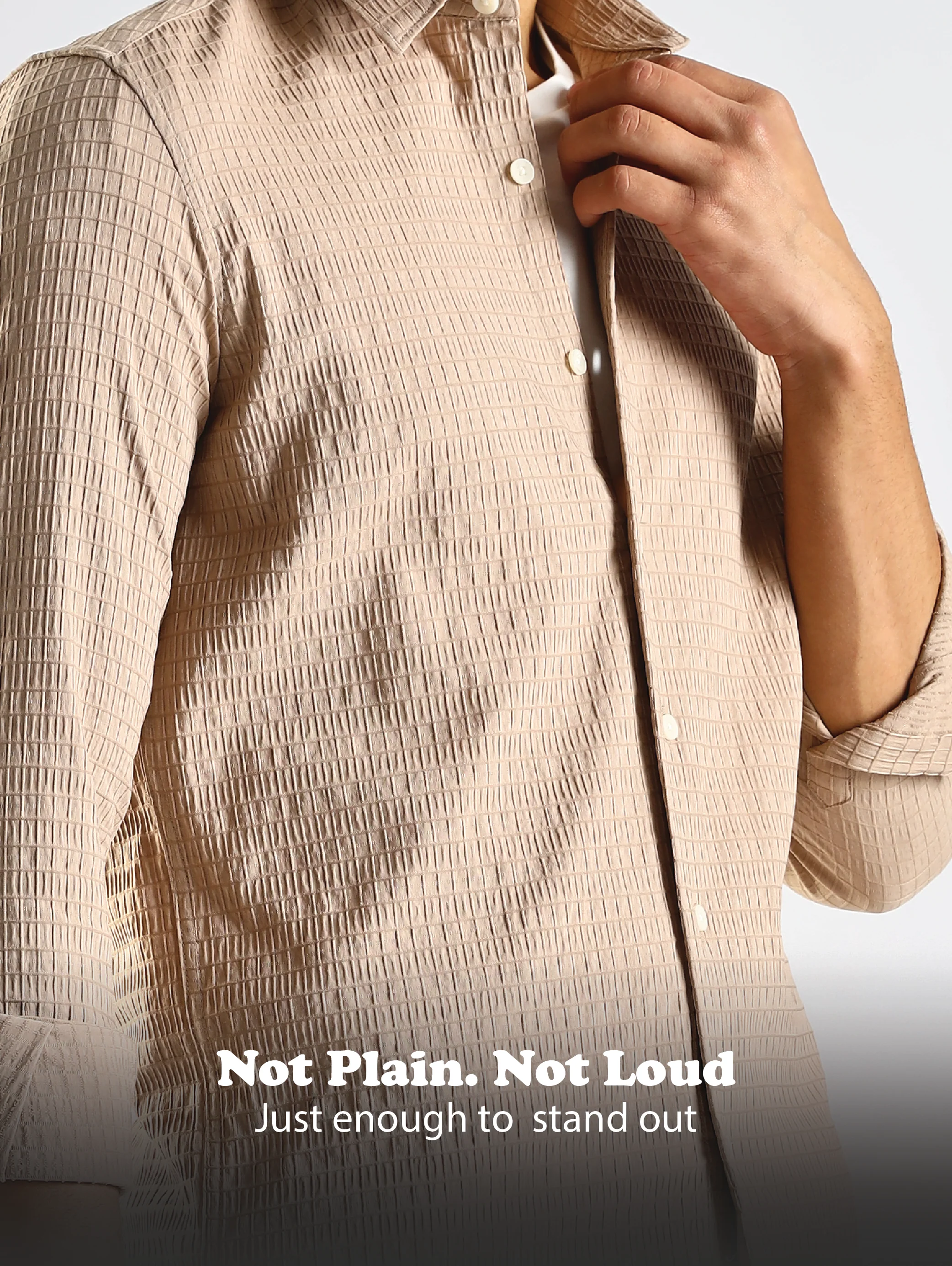 Men Brown Poly Blend Slim Fit Shirt - Image 14