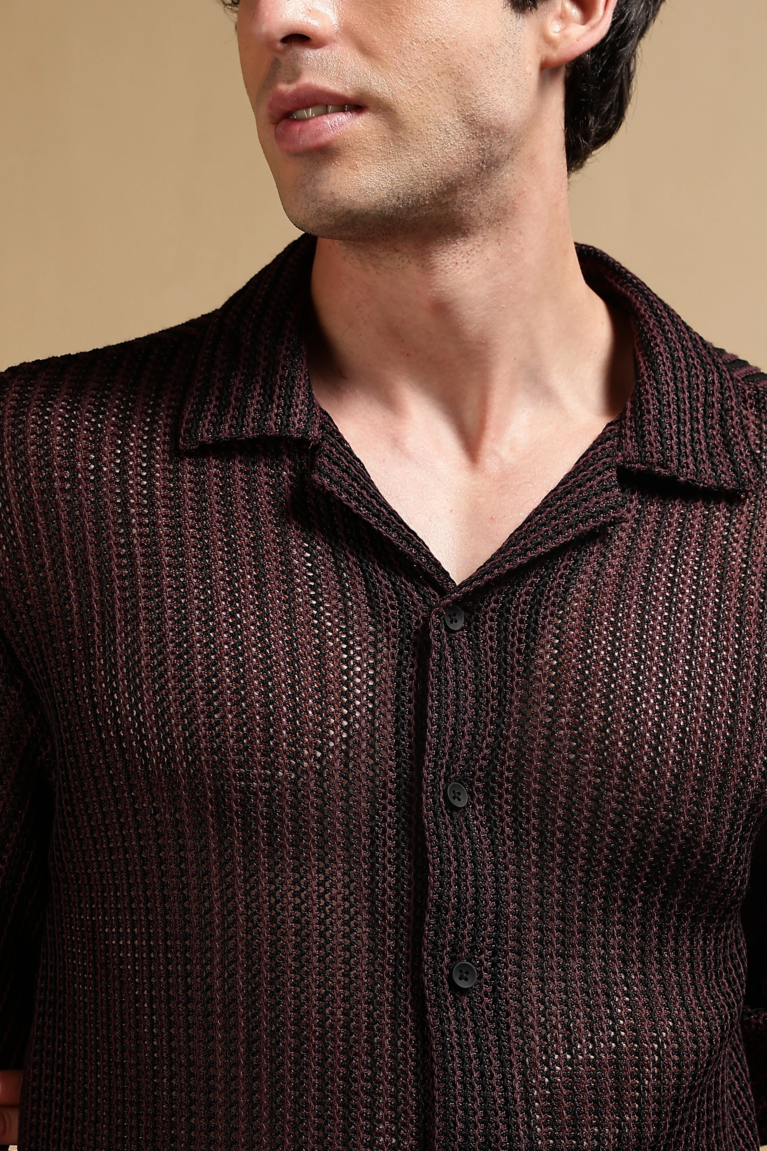 Men Brown Polyester Relaxed Fit Shirt - Image 9