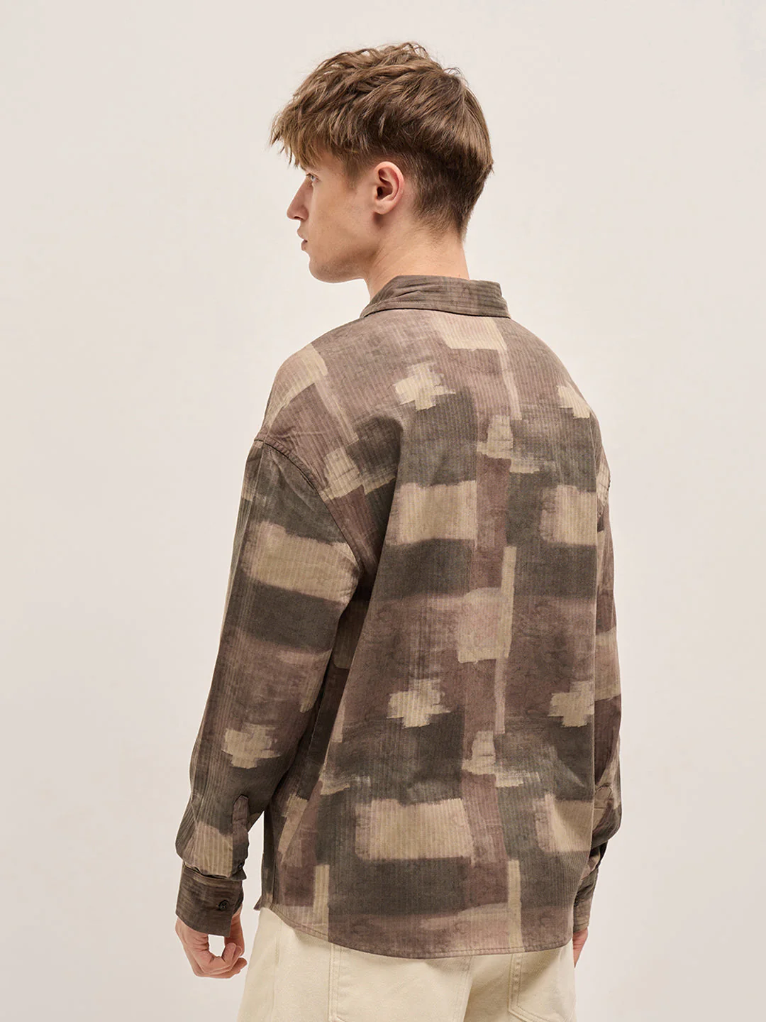 Men Brown Printed Relax Fit Casual shirt - Image 2