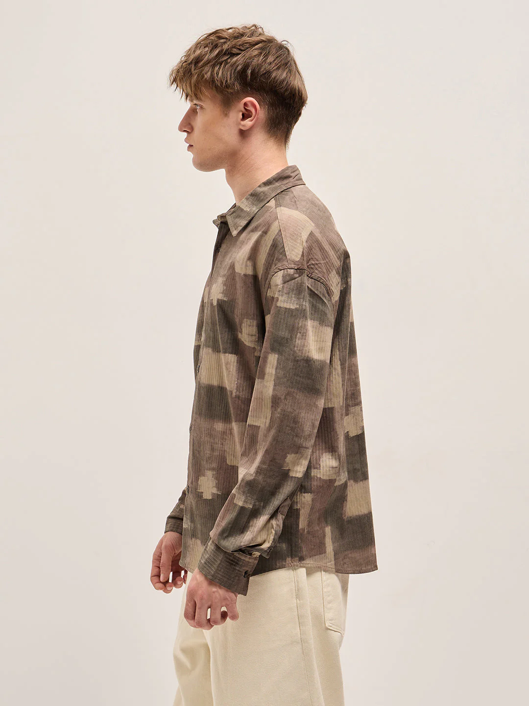 Men Brown Printed Relax Fit Casual shirt - Image 3