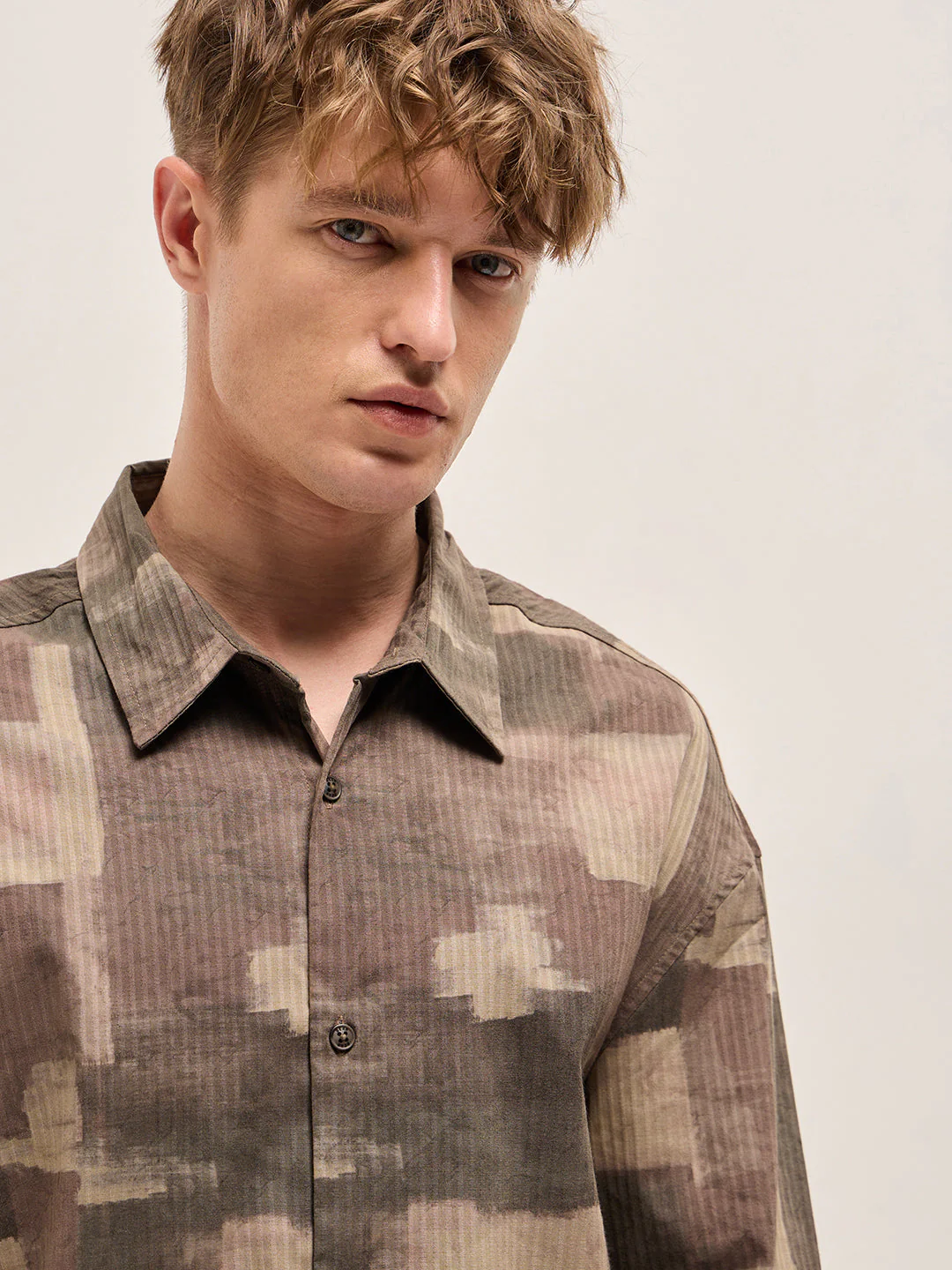Men Brown Printed Relax Fit Casual shirt - Image 5