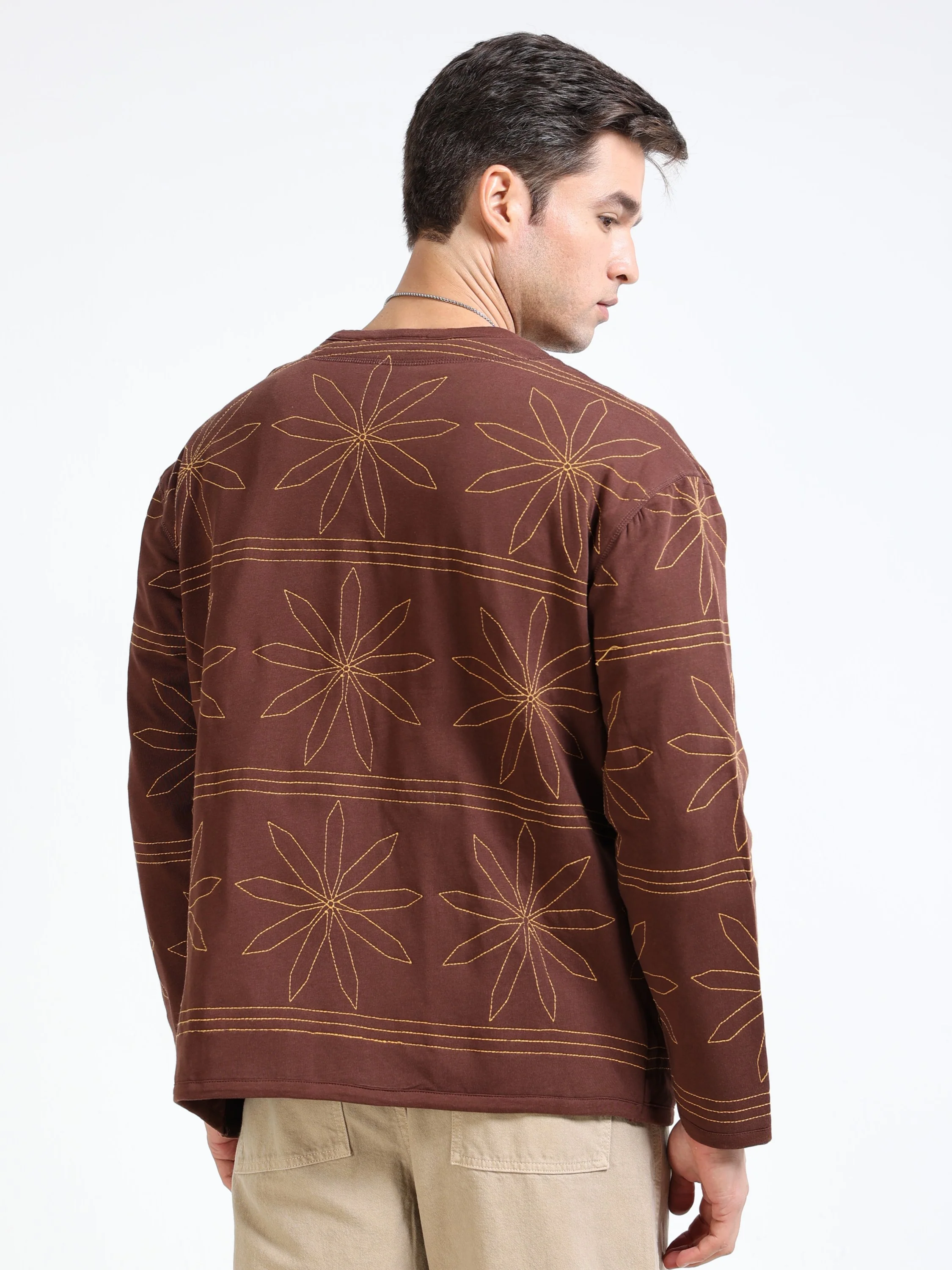 Men Brown Quilted Jacket - Image 2