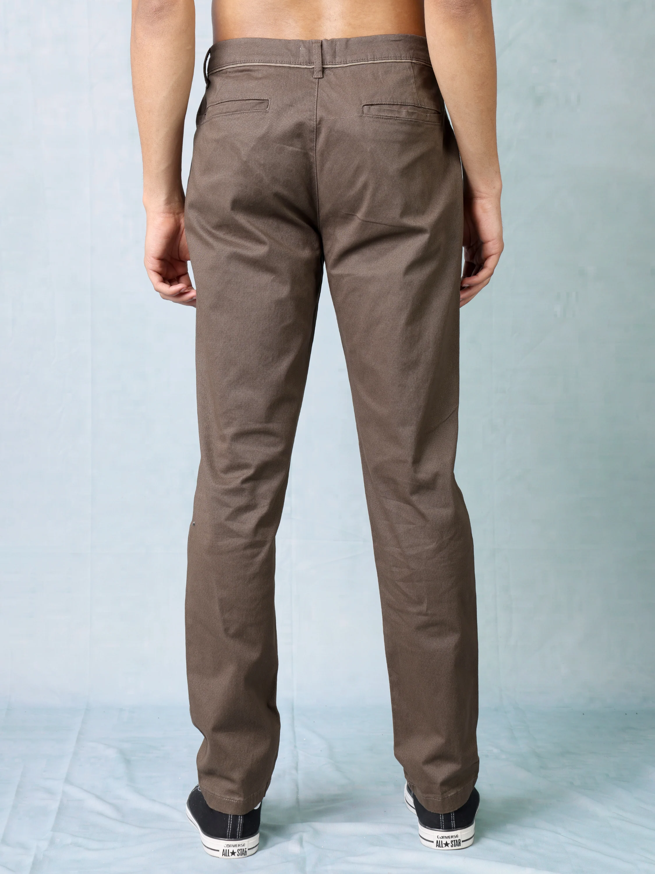 Men Brown Regular Fit Corduroy Pants - Image 4