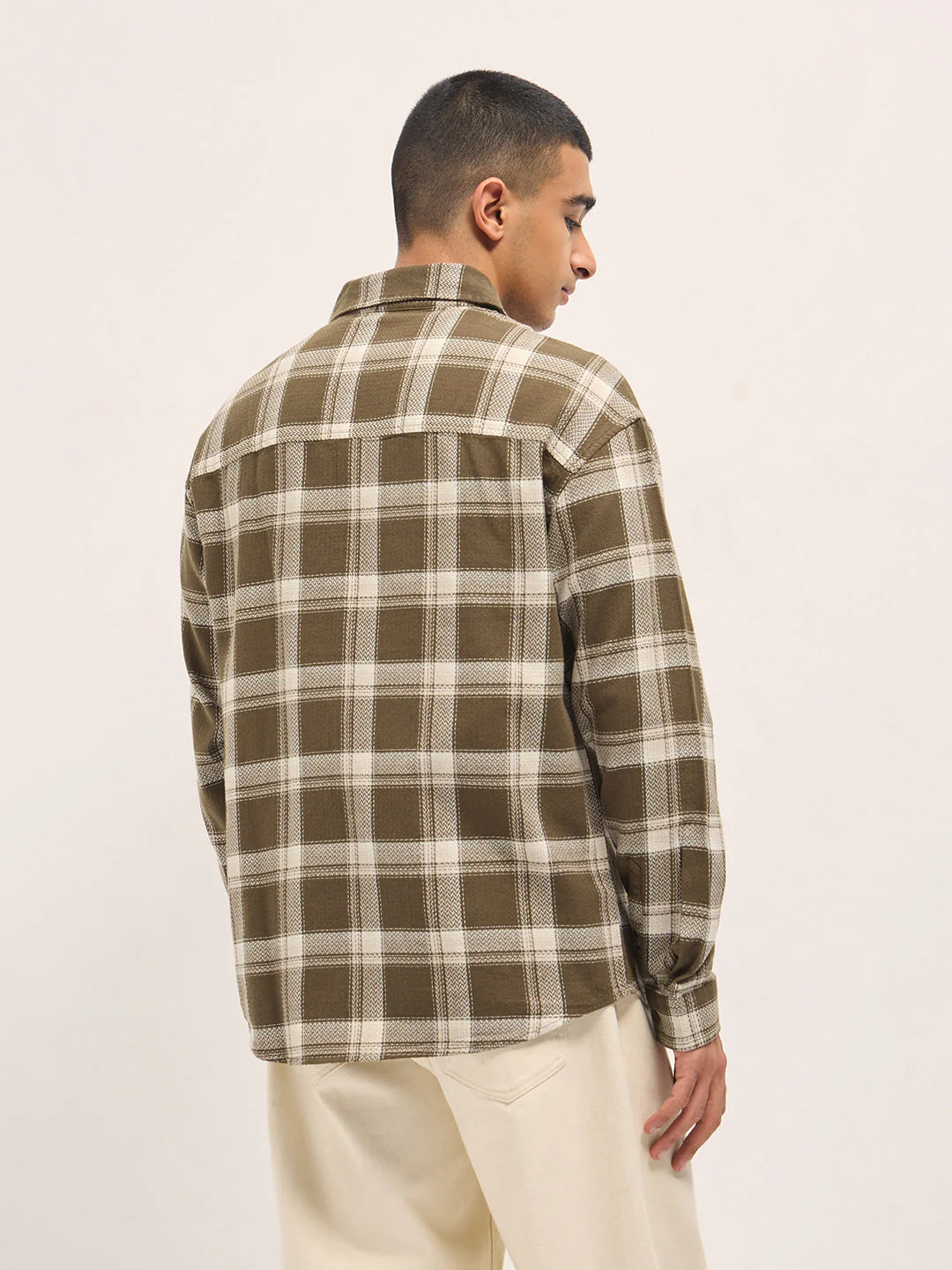 Men Brown Relax Fit Overshirt - Image 2