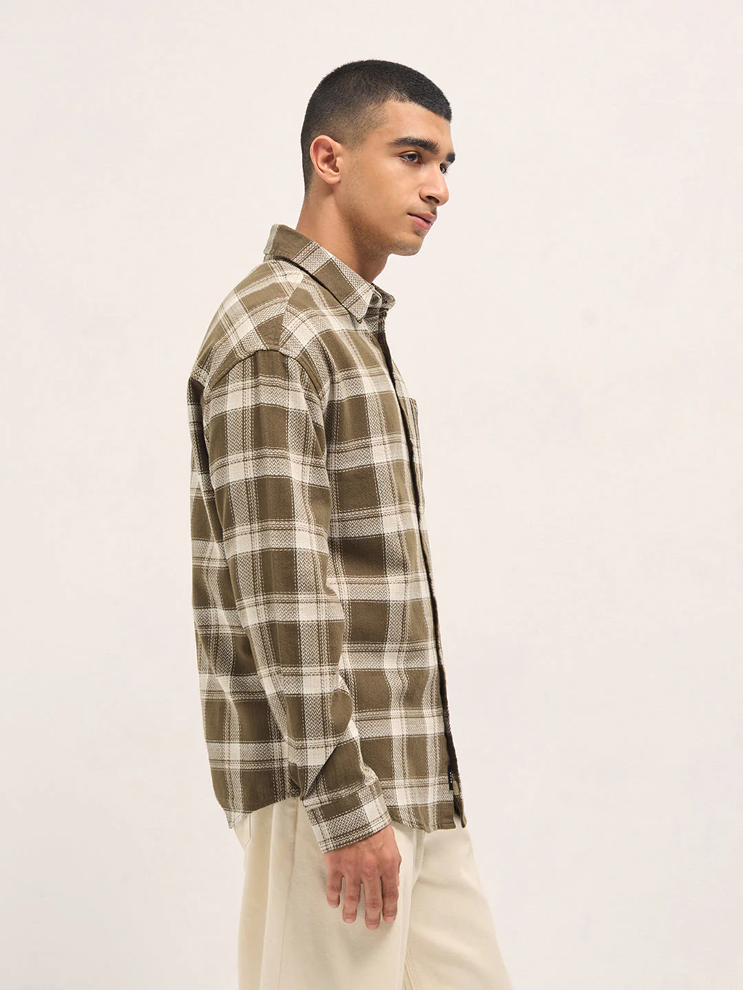 Men Brown Relax Fit Overshirt - Image 3