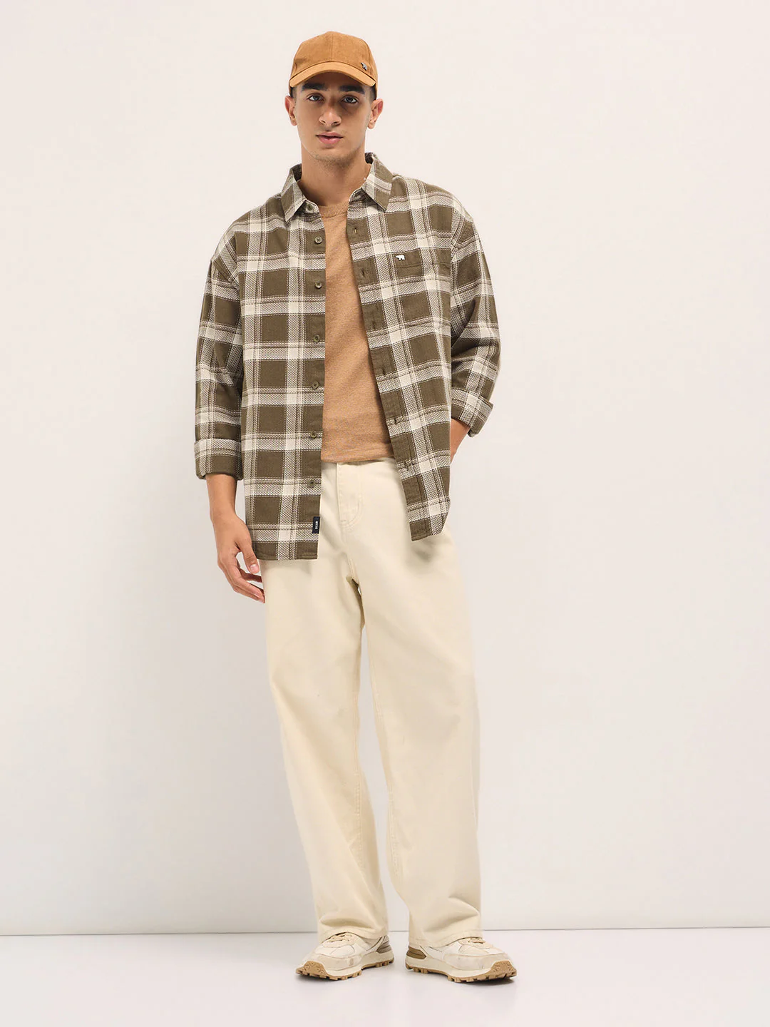 Men Brown Relax Fit Overshirt - Image 4
