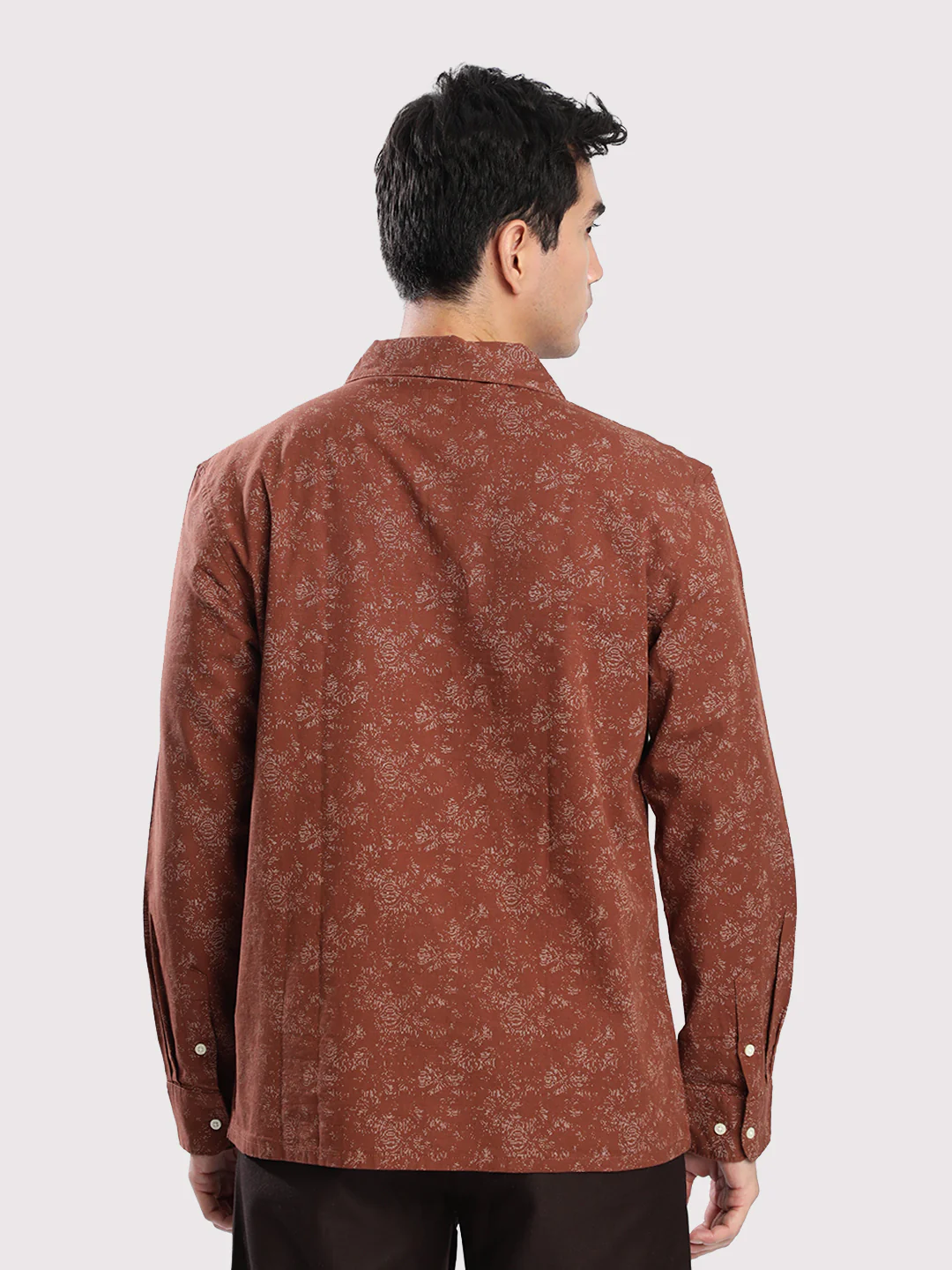 Men Brown Relax Fit Printed Shirt - Image 5