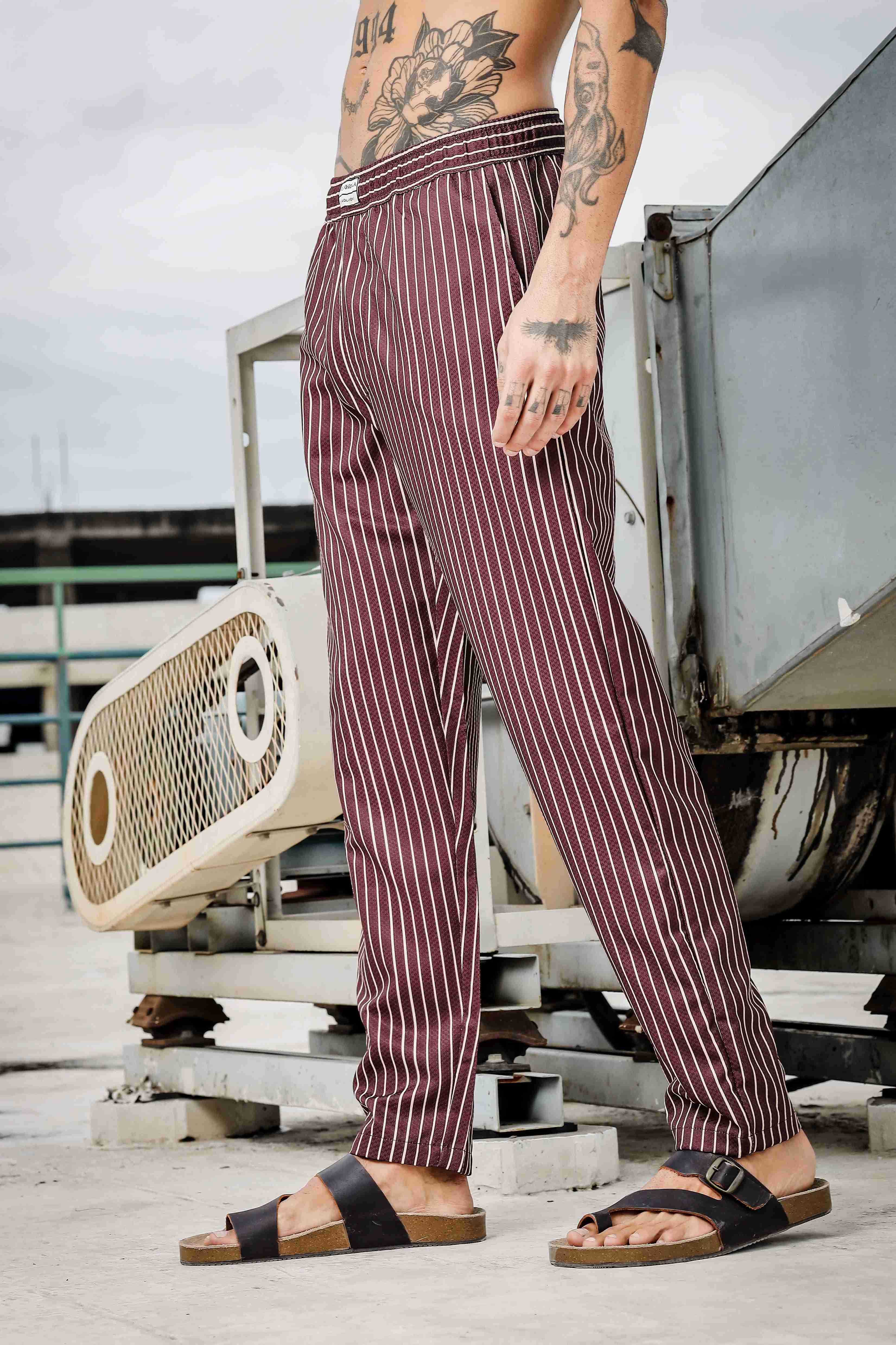 Men Brown Relaxed Fit Pants - Image 5