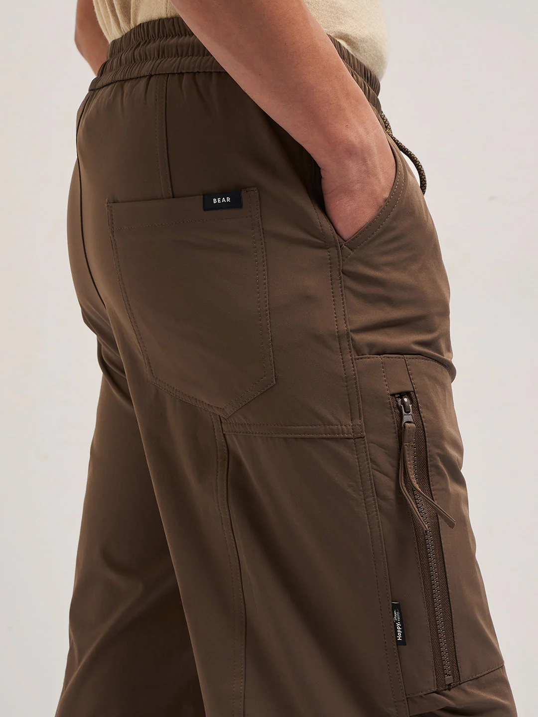Men Brown Relaxed Fit Polyester Cargo Pants - Image 6