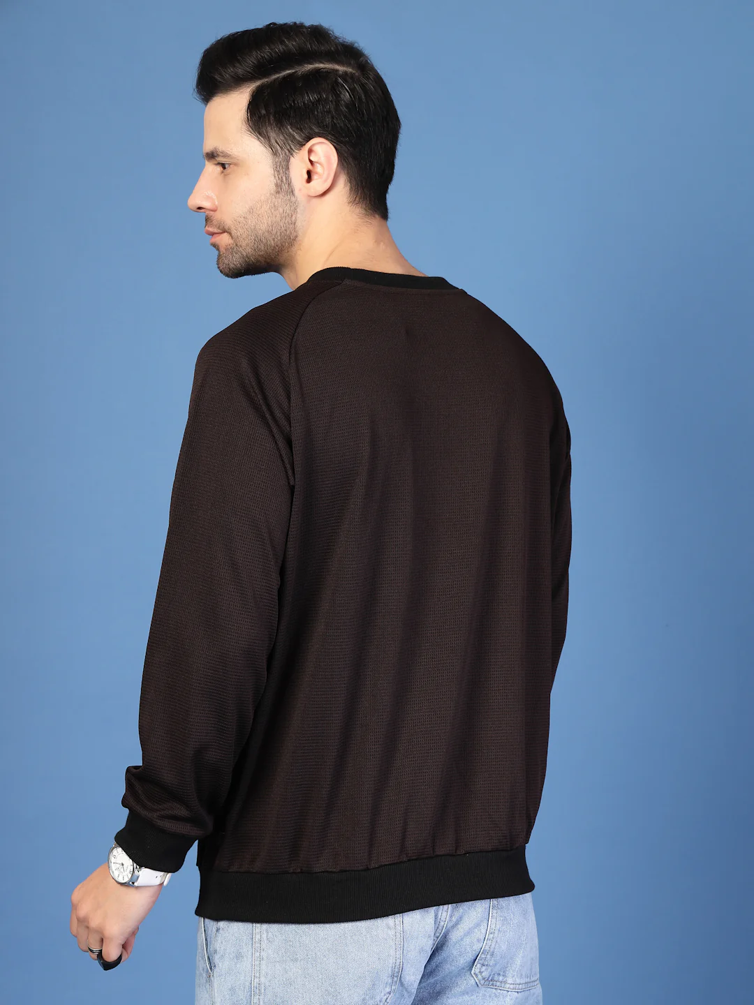 Men Brown Round Neck Sweatshirt - Image 2