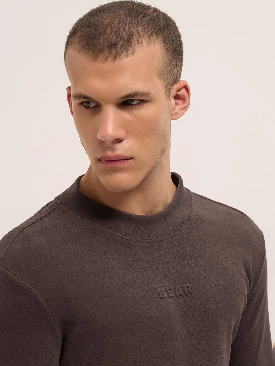 Men Brown Slim Fit Crew Neck T-Shirt - Image 5