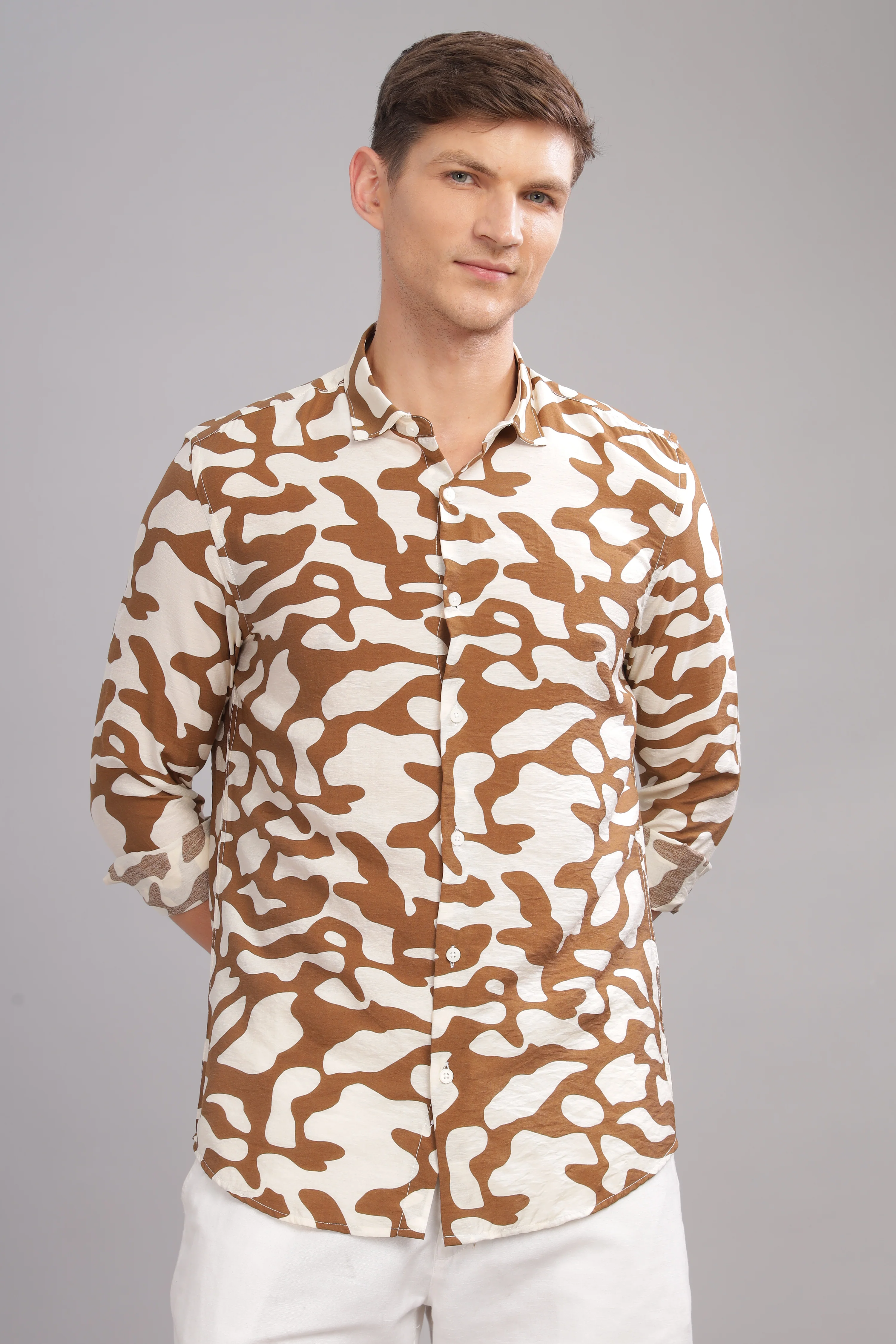 Men Brown Slim Fit Shirt