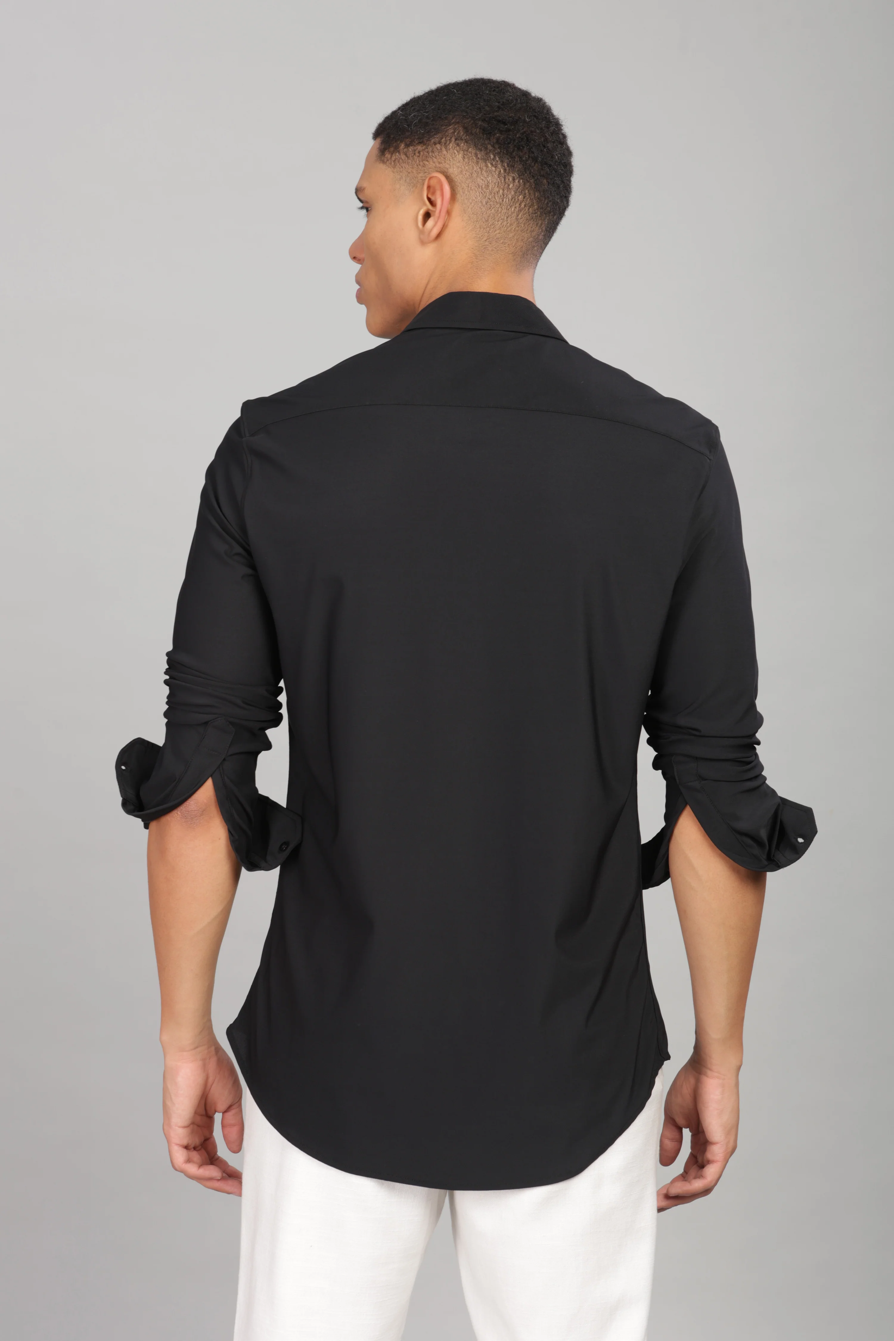 Men Black Slim Fit Shirt - Image 4