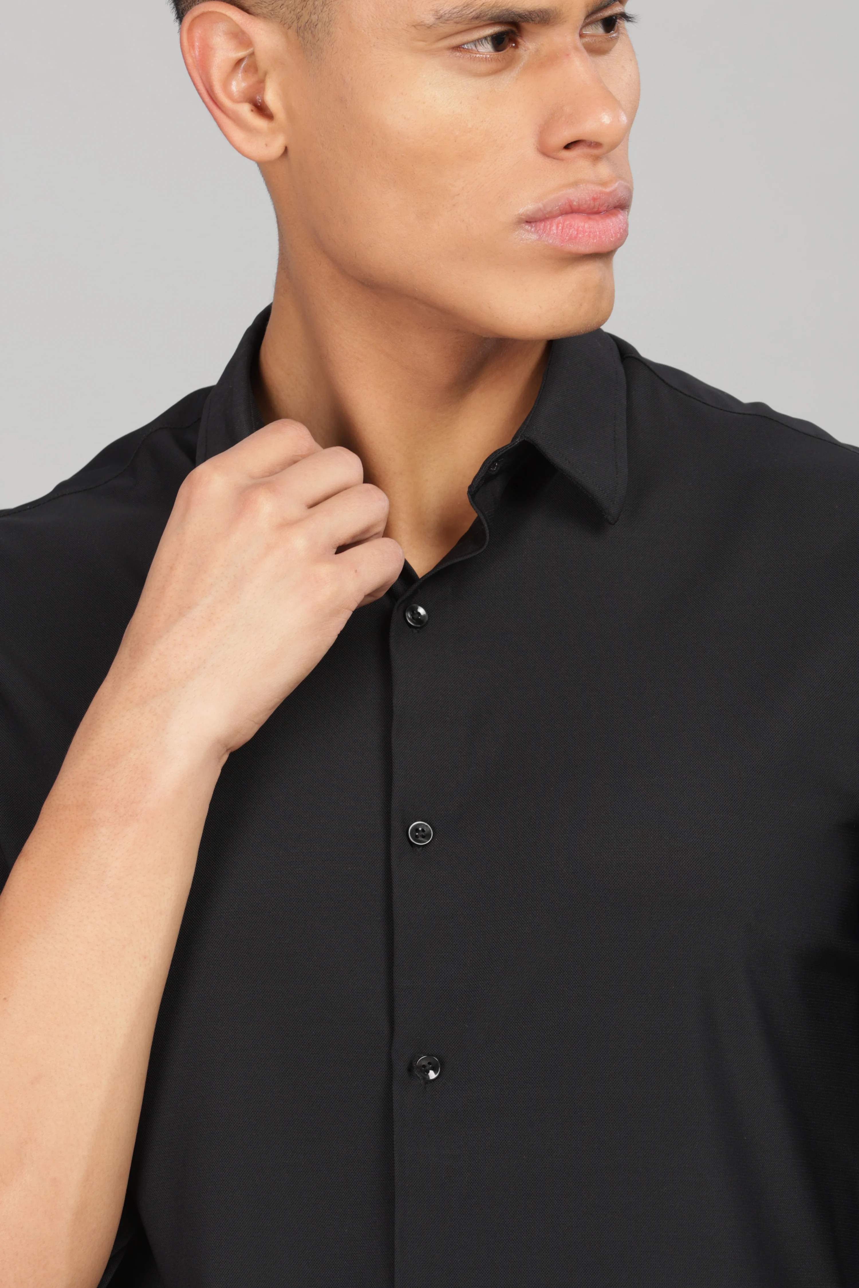 Men Black Slim Fit Shirt - Image 6