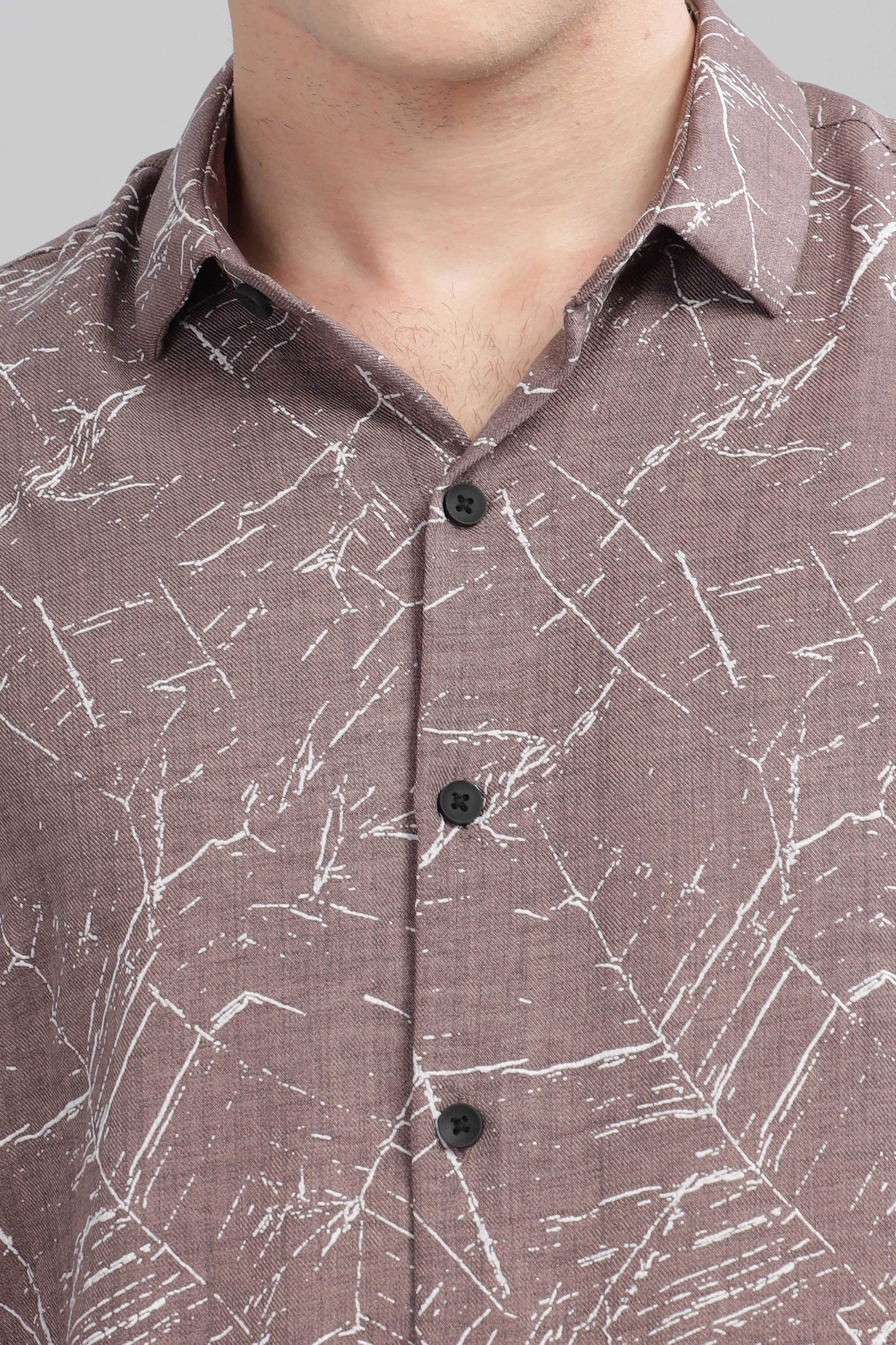 Men Brown Slim Fit Shirt - Image 6