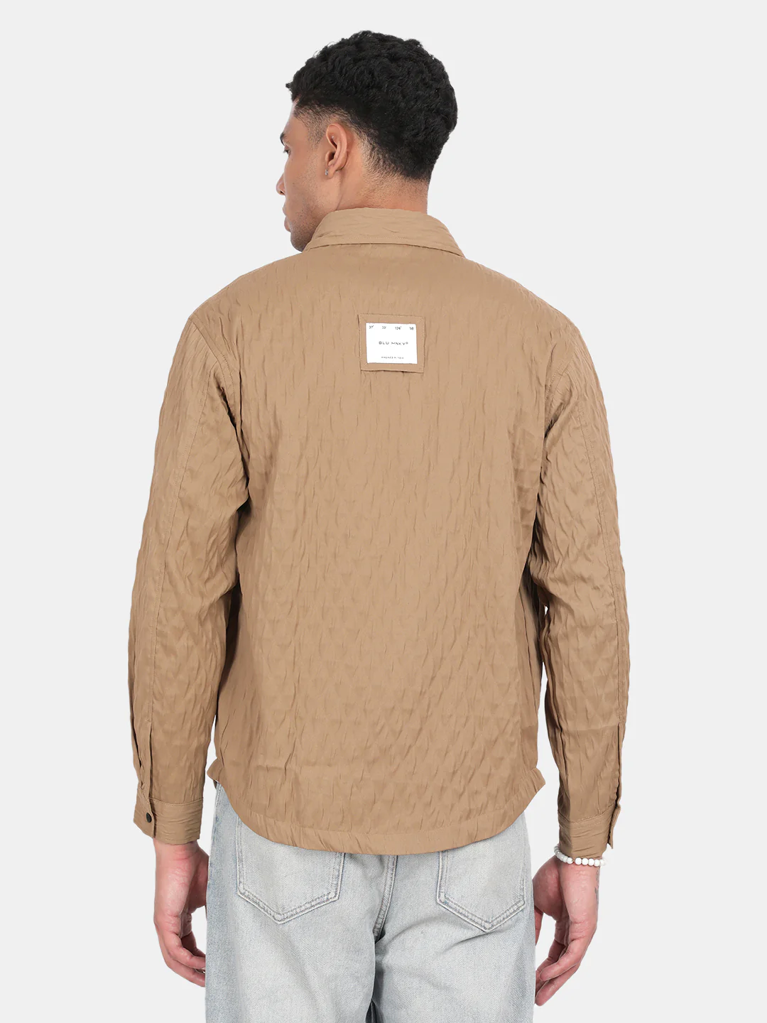 Men Brown Slim Fit Spread Collar Full Sleeve Casual Shirt - Image 3