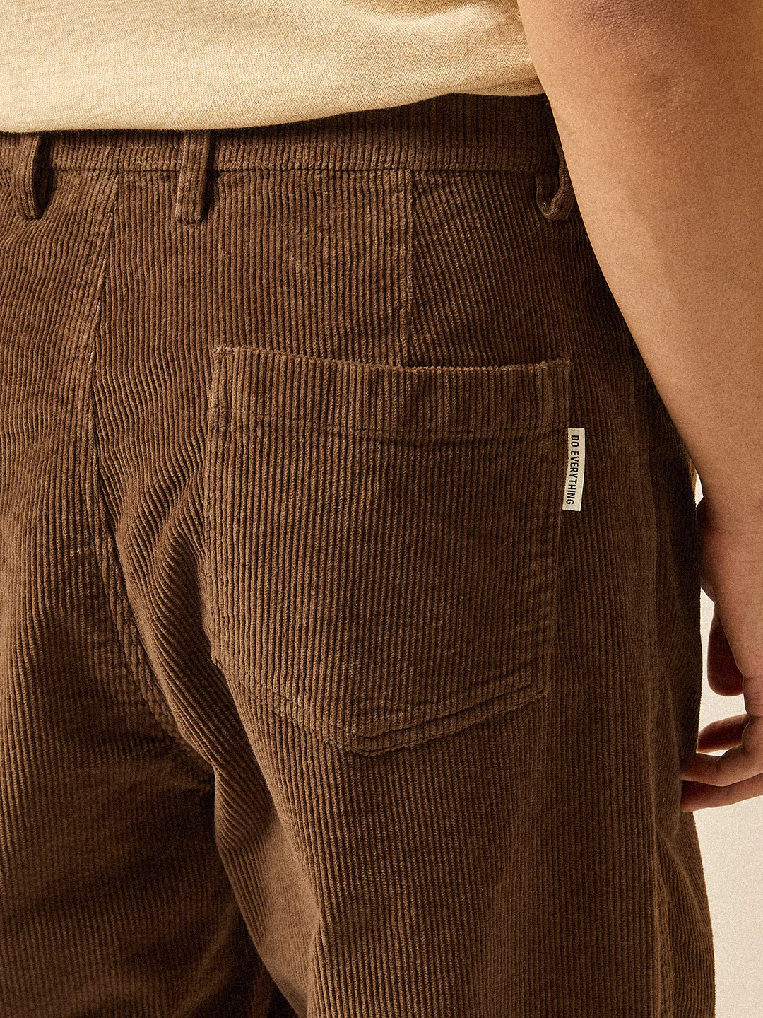 Men Brown Solid Baggy Fit Corduroy Cotton Pant - Image 6