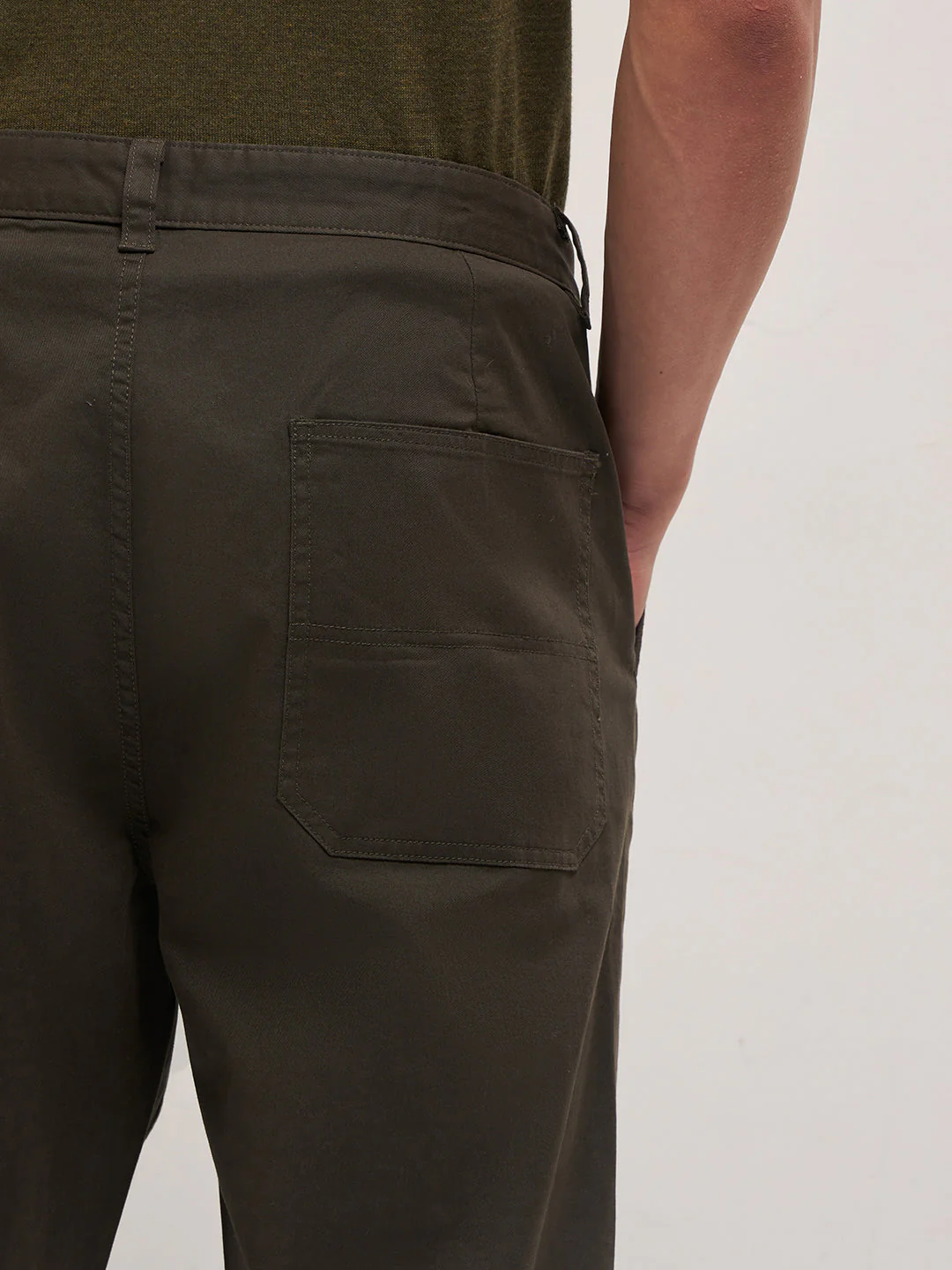 Men Brown Solid Casual Chino Trouser - Image 6