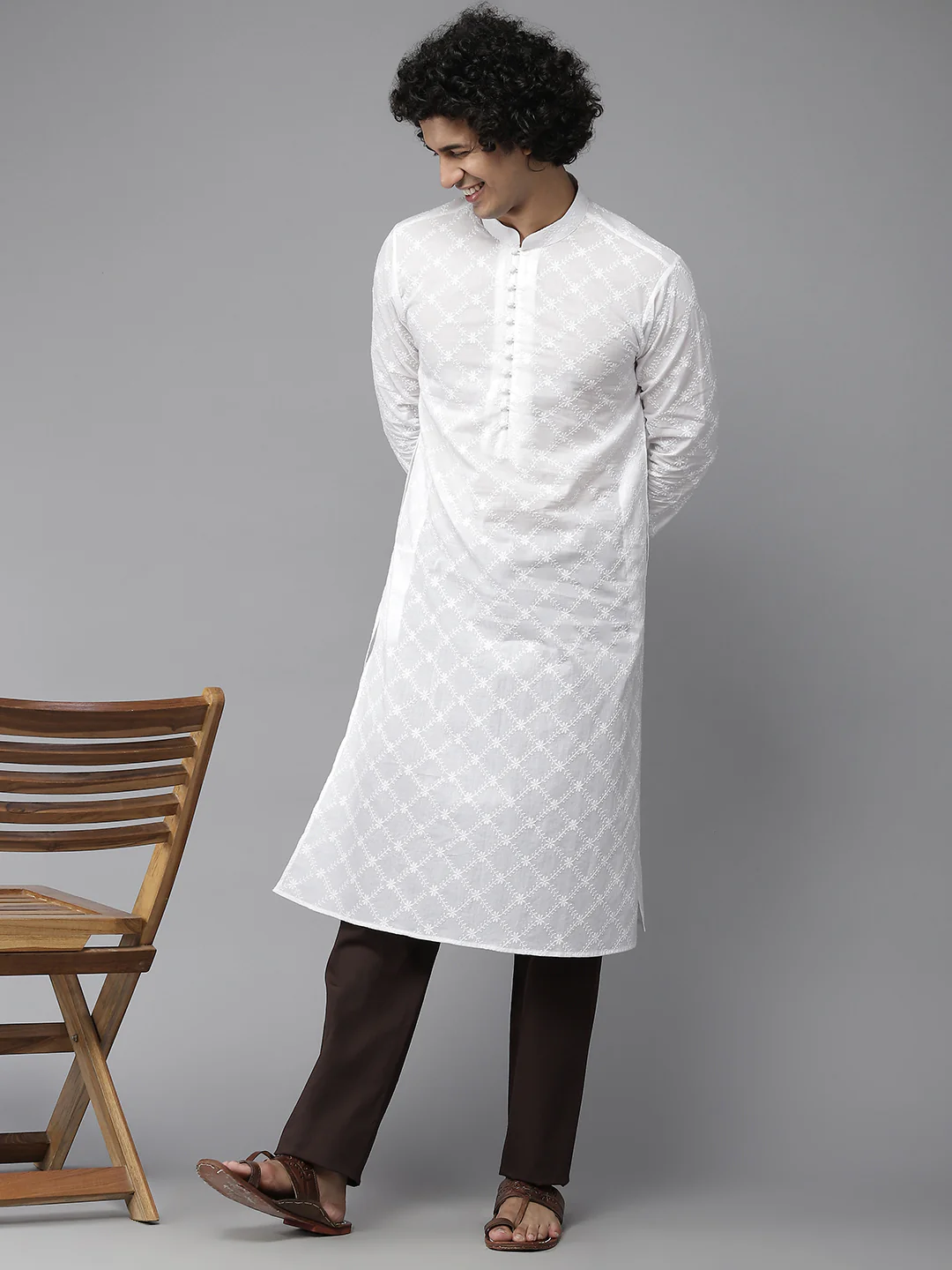Men Brown Solid Pyjamas - Image 4