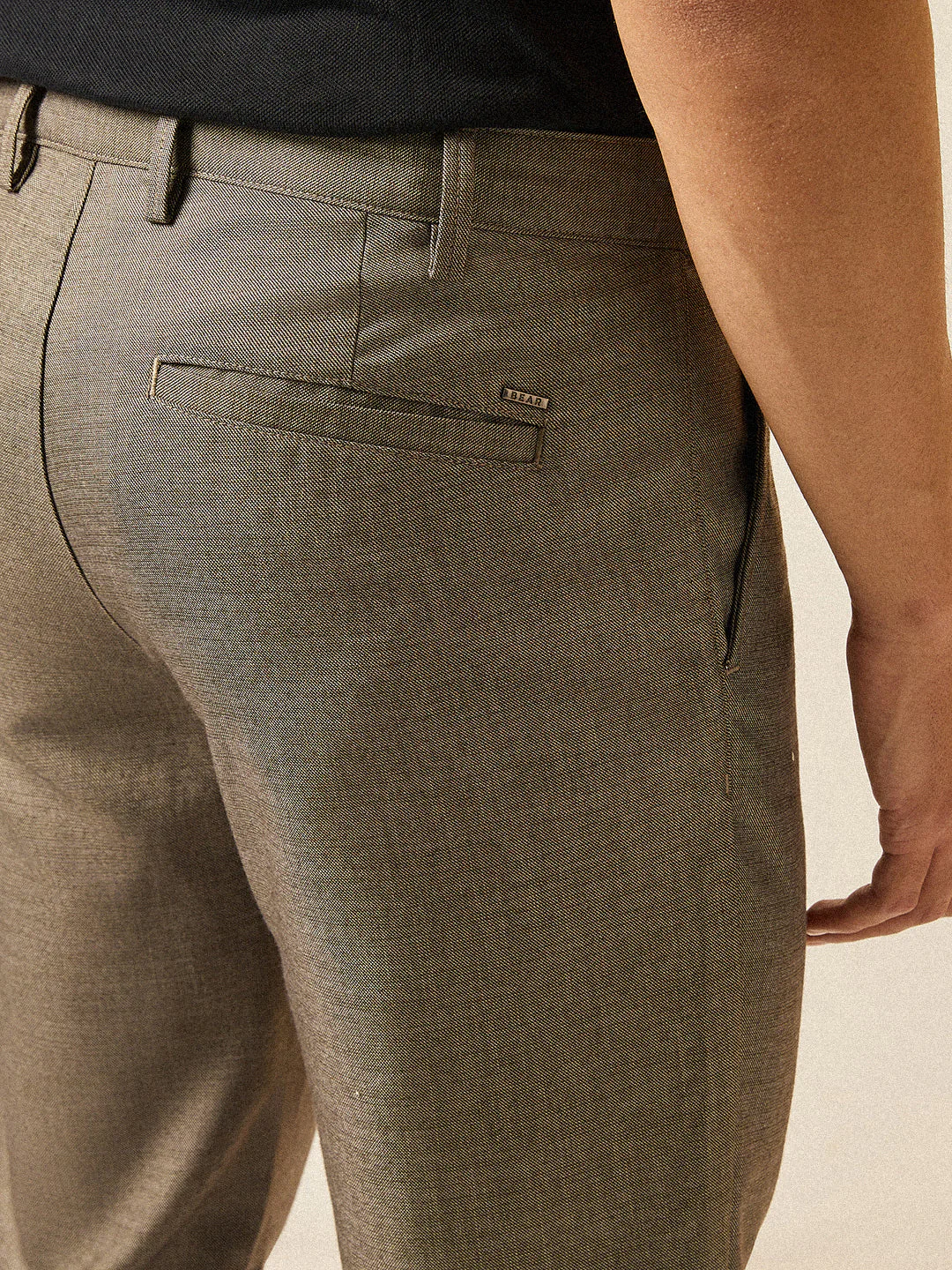 Men Brown Solid Regular Fit Formal Trouser - Image 7