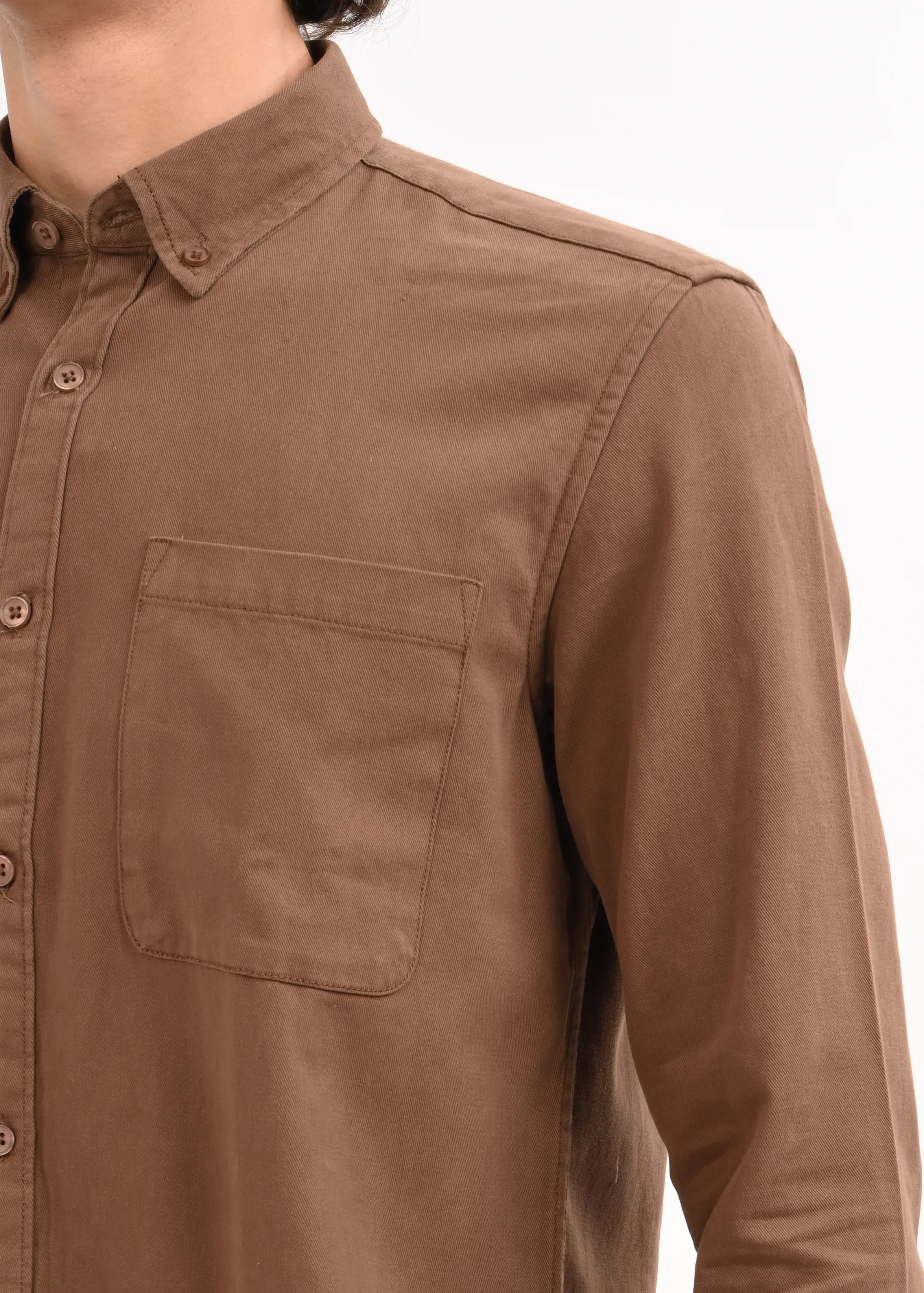 Men Brown Solid Shirt - Image 6