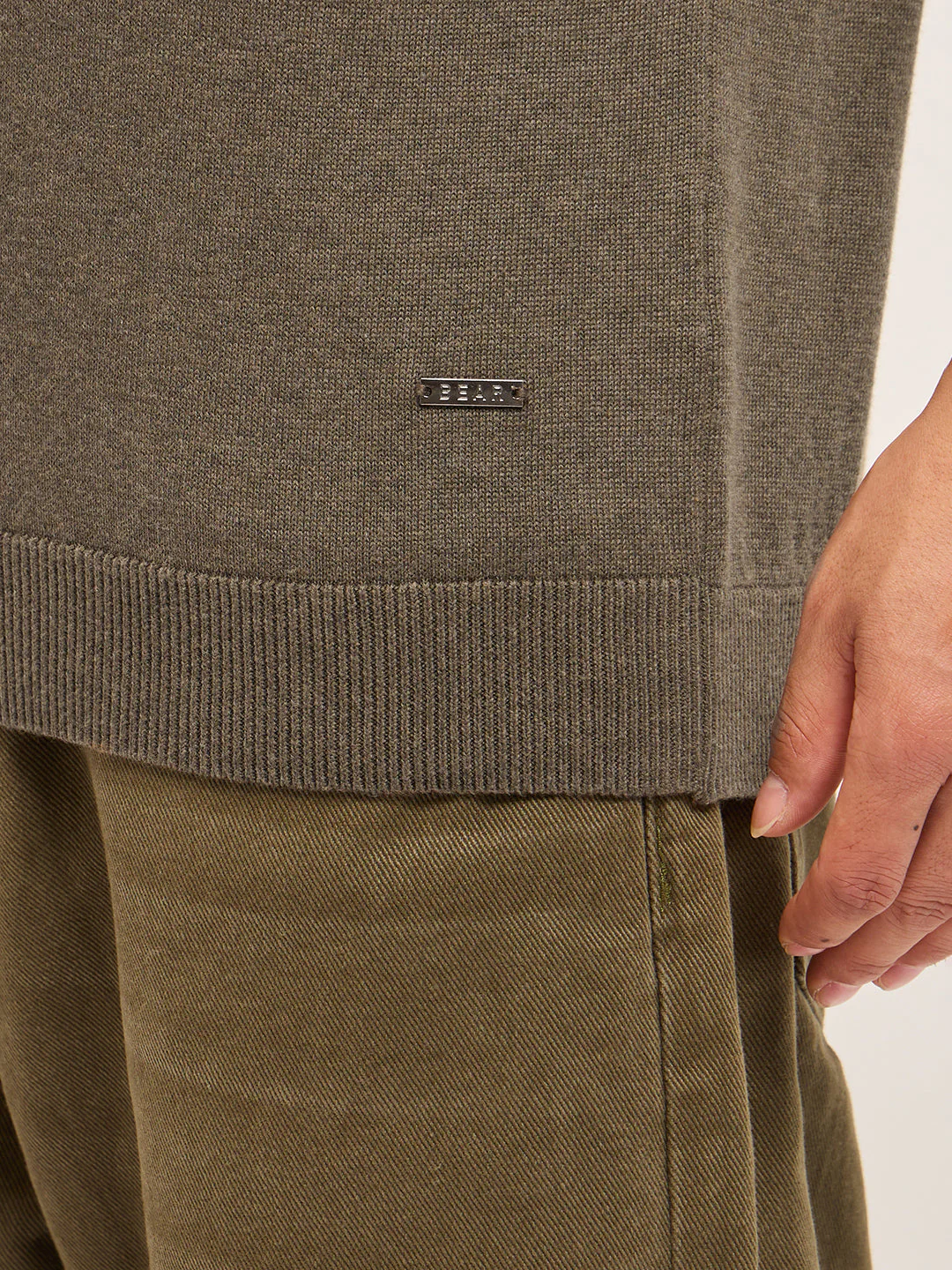 Men Brown Textured Knit Solid Regular Fit Polo - Image 6
