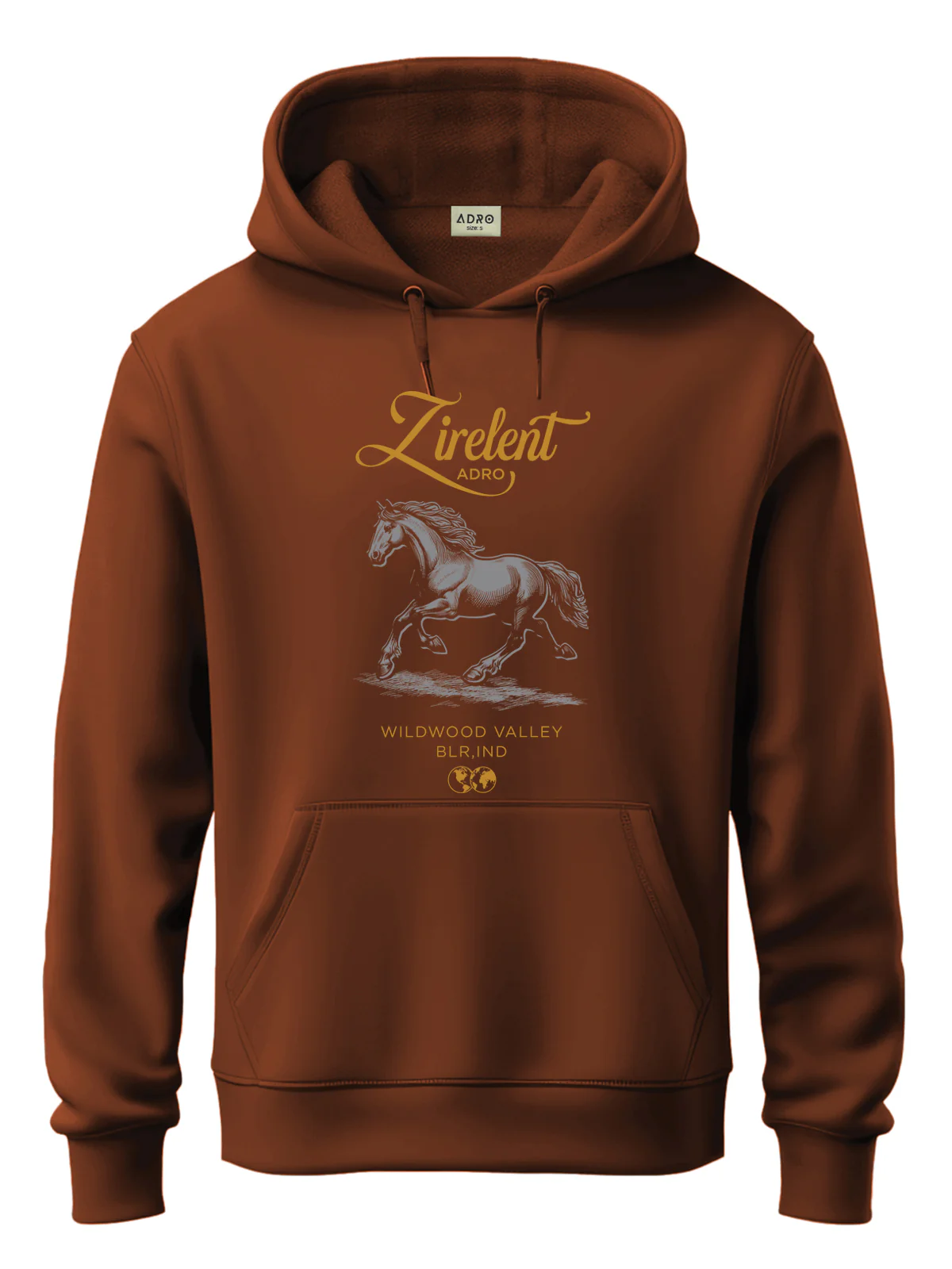 Men Brown Printed Hoodie - Image 4