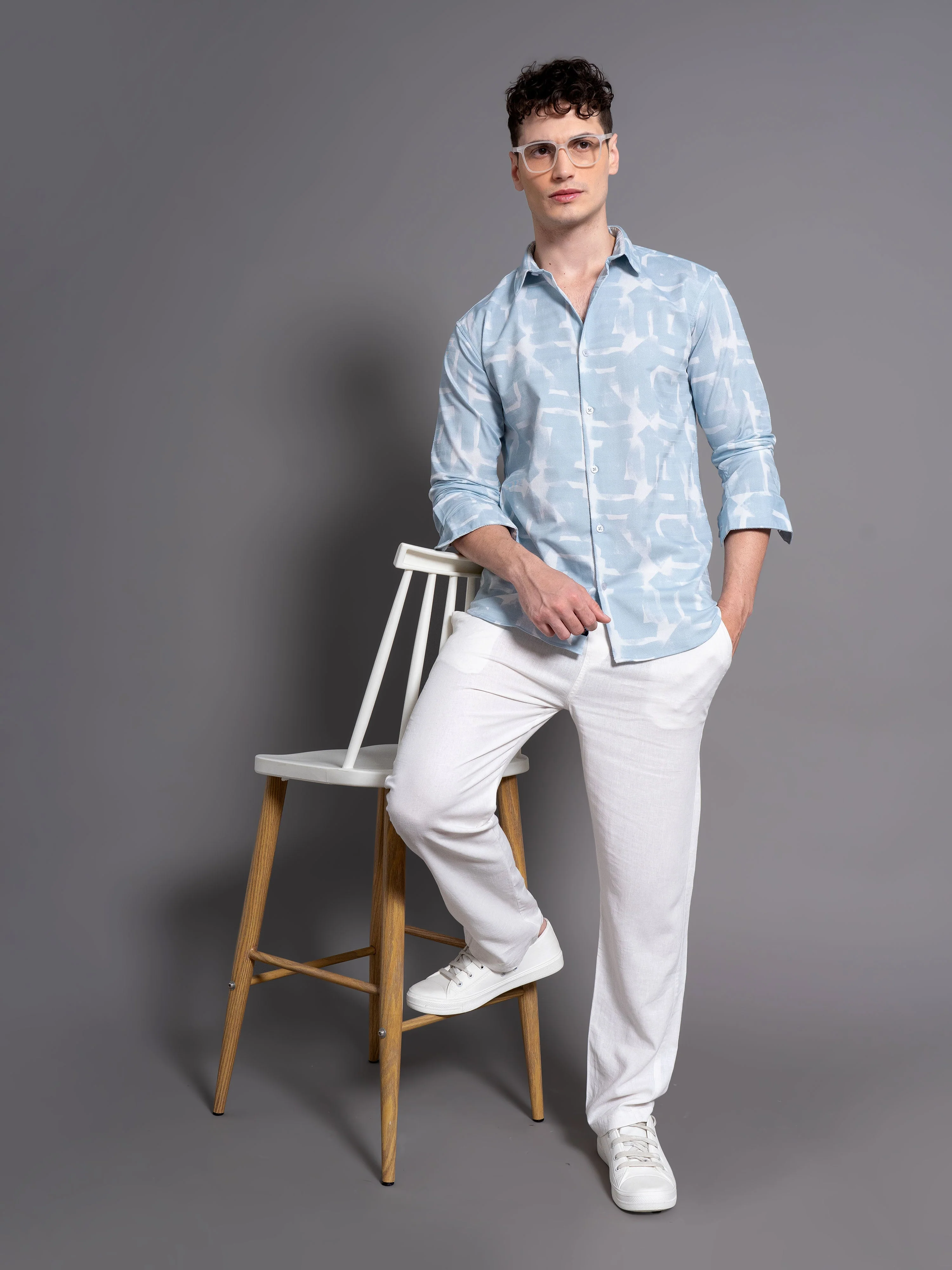 Men Brume Pink Abstract Shirt - Image 6