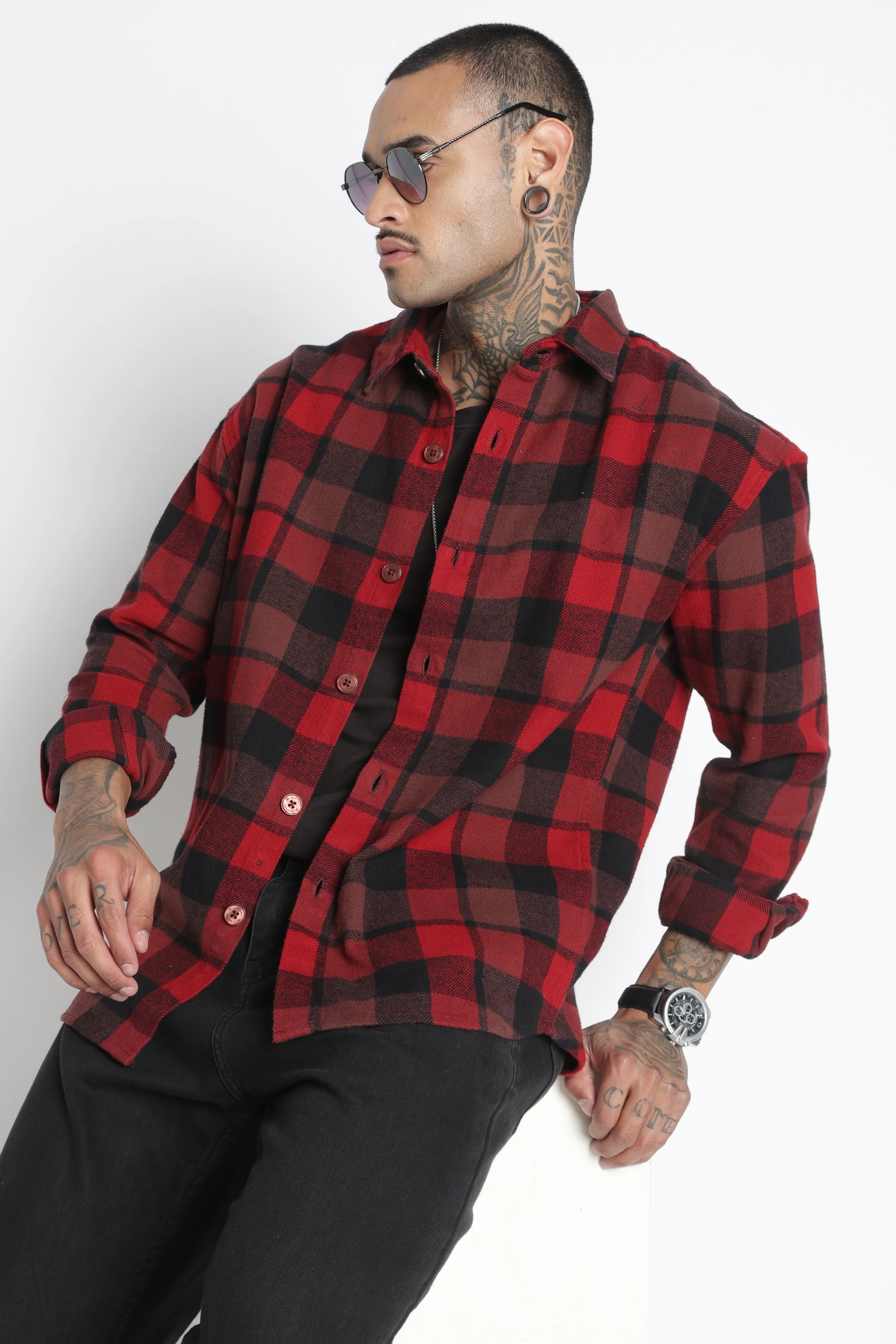 Men Brushed Check Shirt - Image 2
