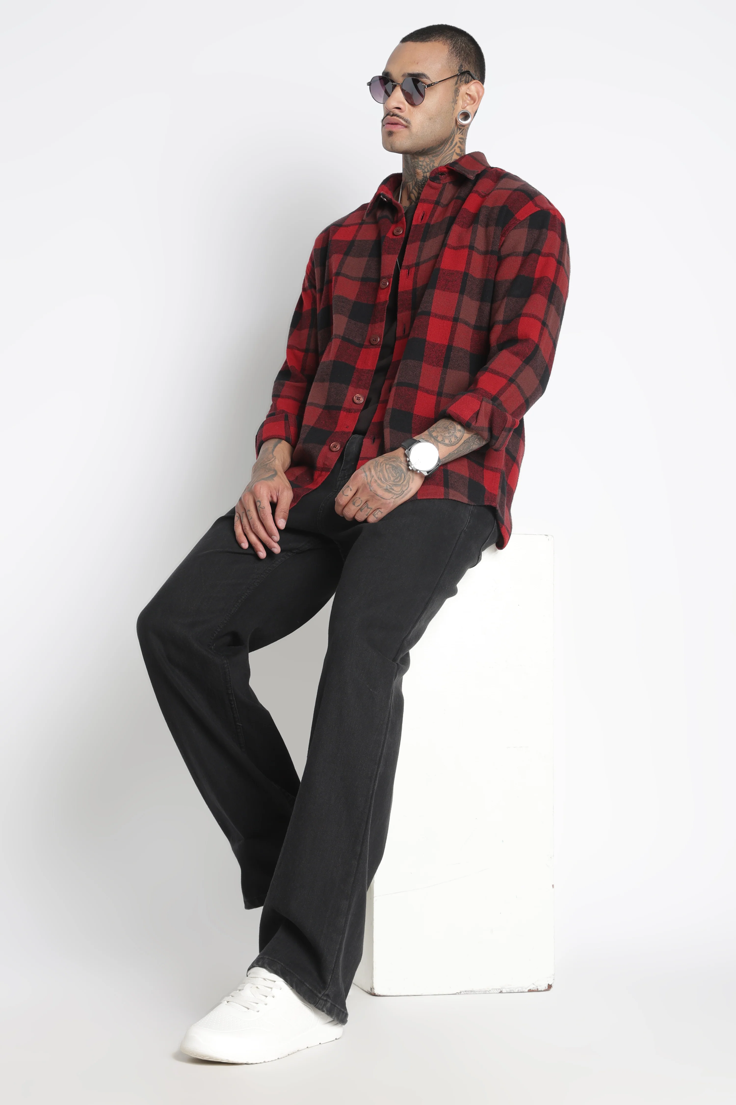 Men Brushed Check Shirt - Image 3