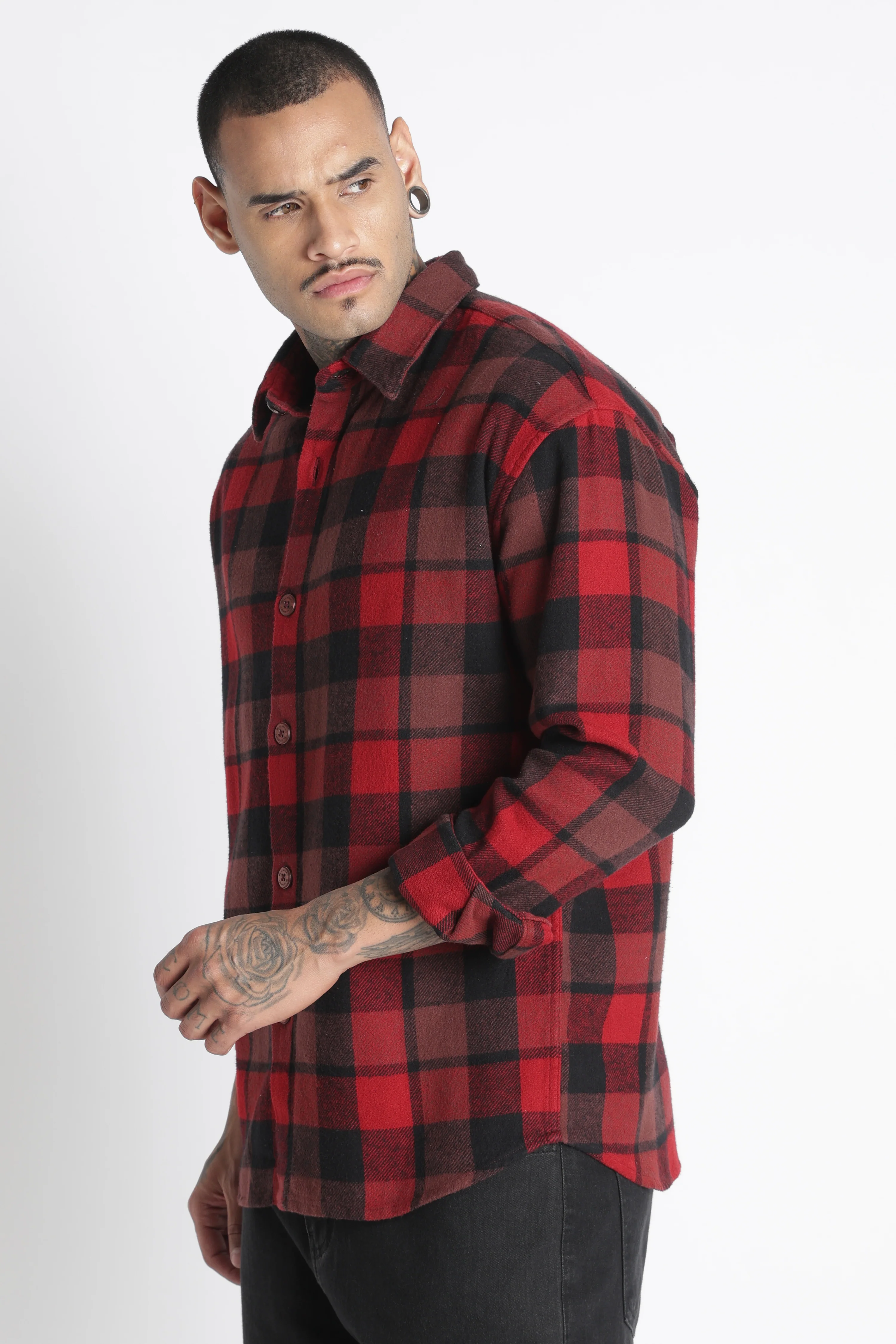 Men Brushed Check Shirt - Image 7