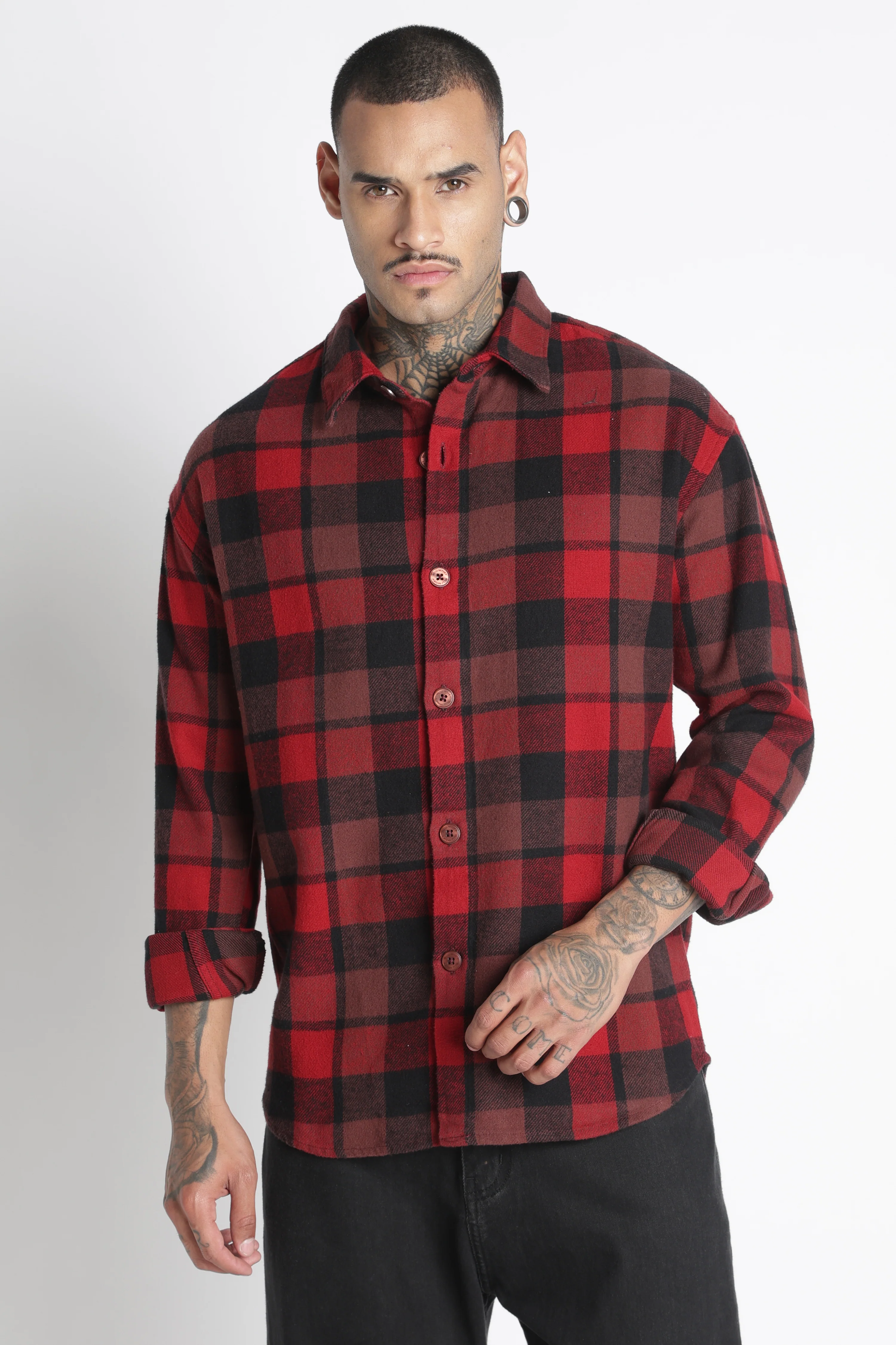 Men Brushed Check Shirt - Image 9