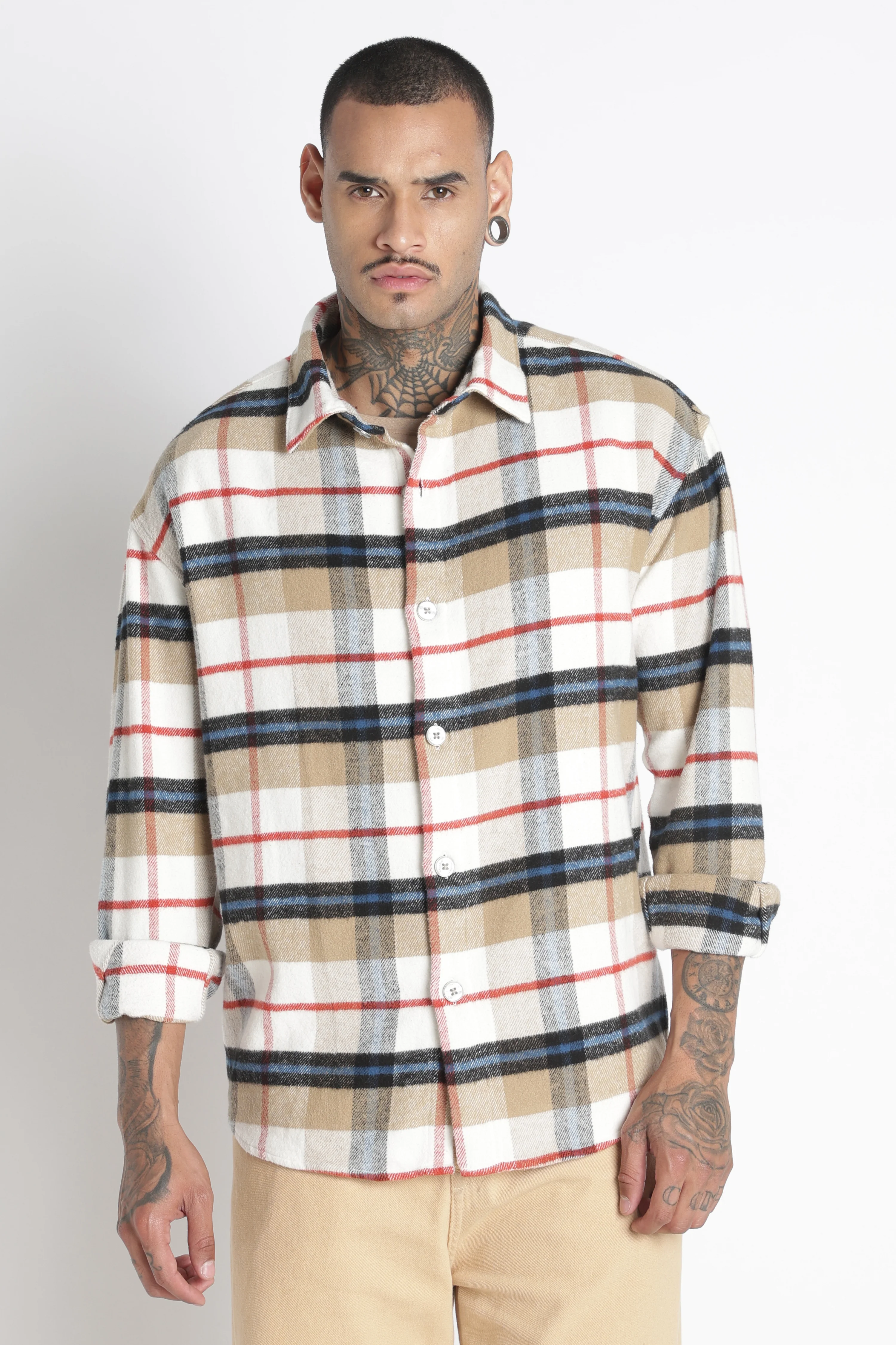 Men Brushed Check Shirt - Image 2