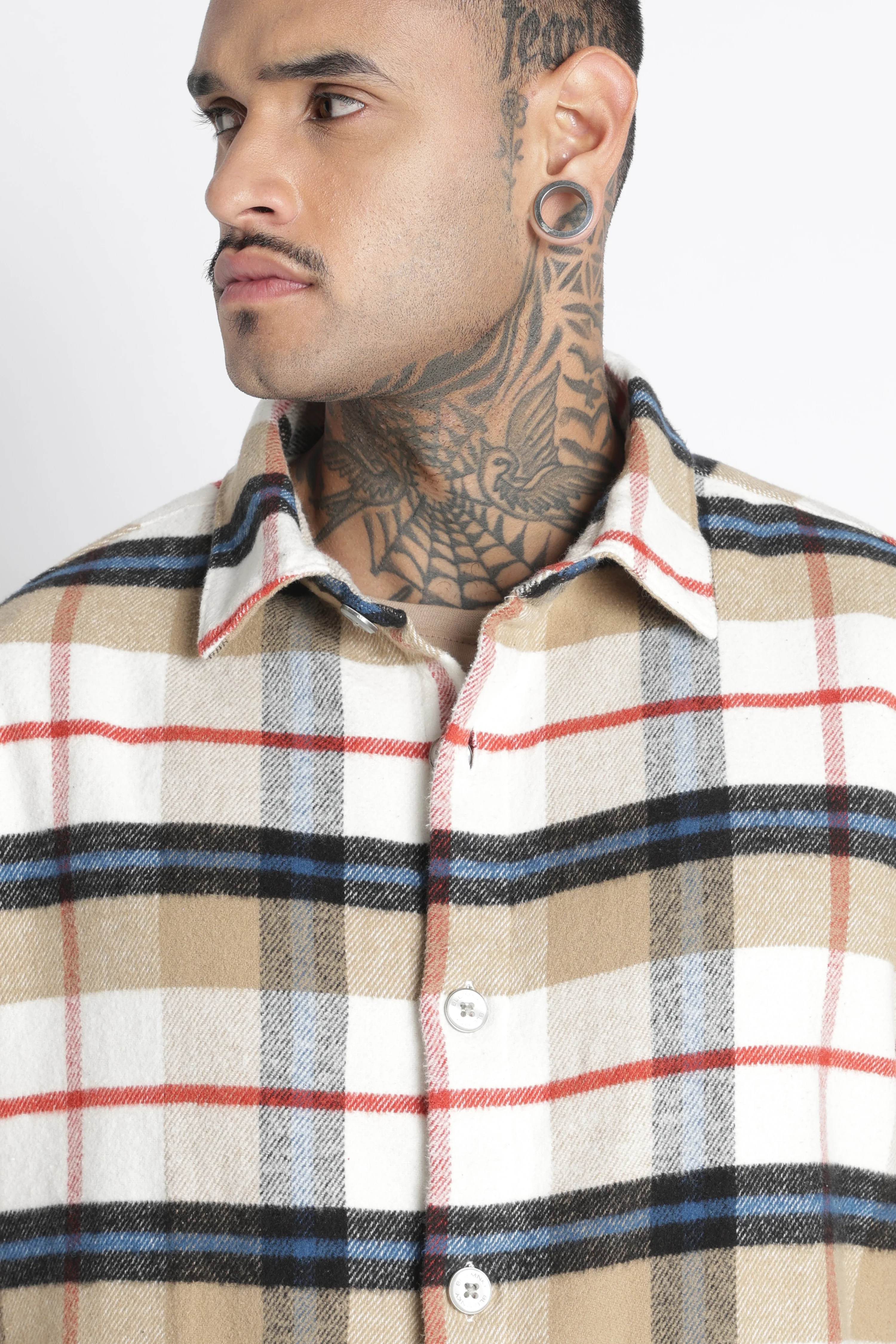 Men Brushed Check Shirt - Image 4