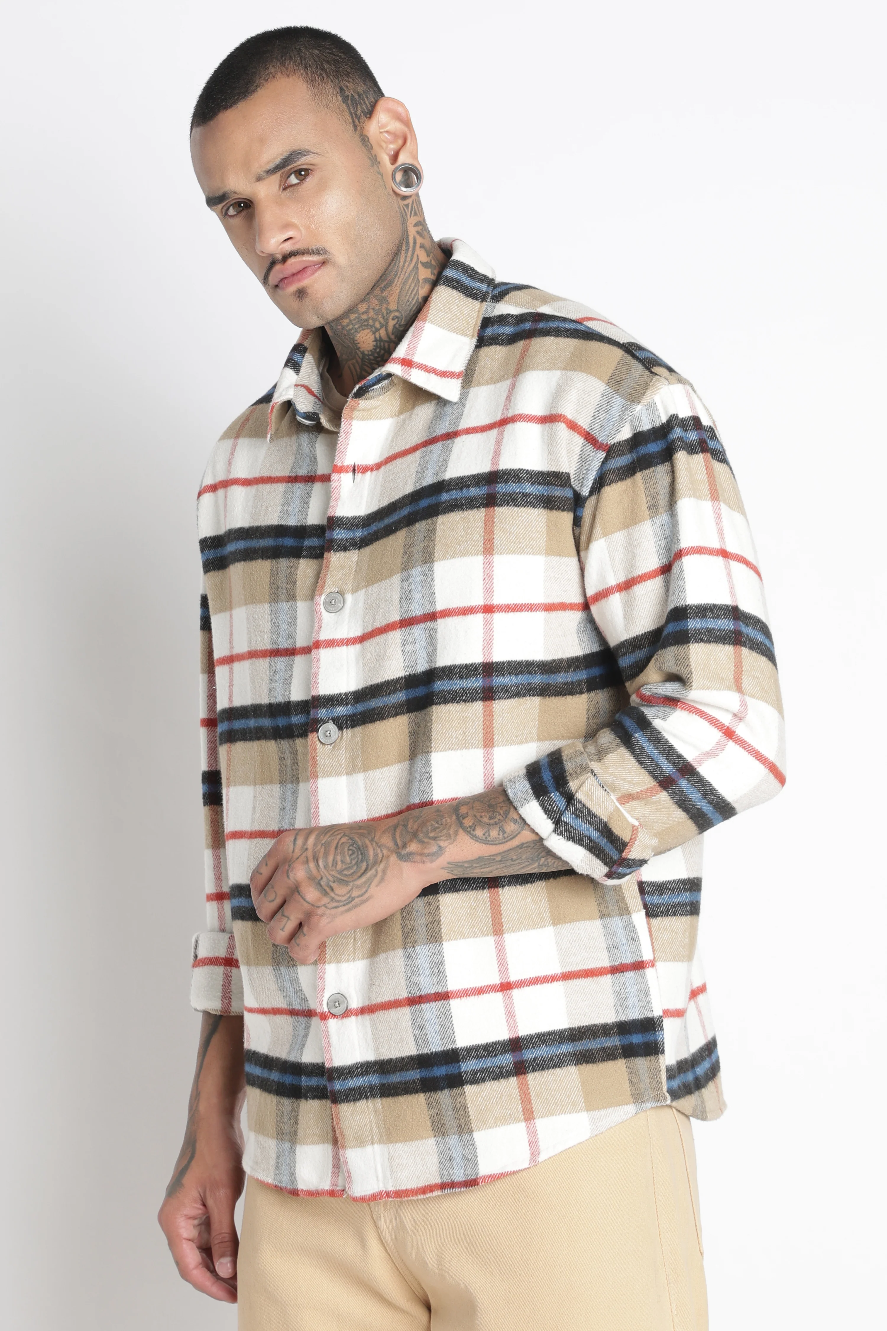 Men Brushed Check Shirt - Image 5