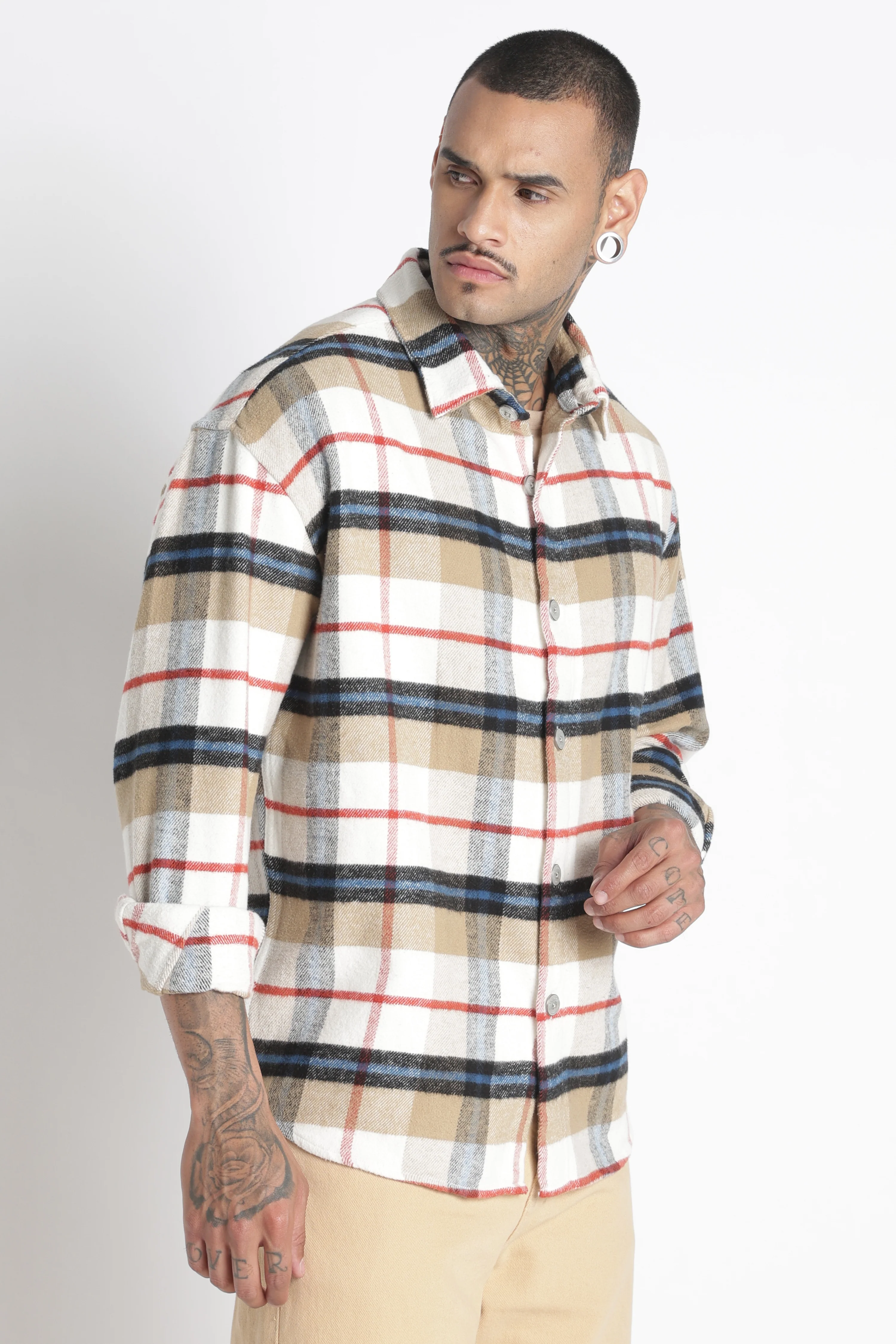 Men Brushed Check Shirt - Image 6