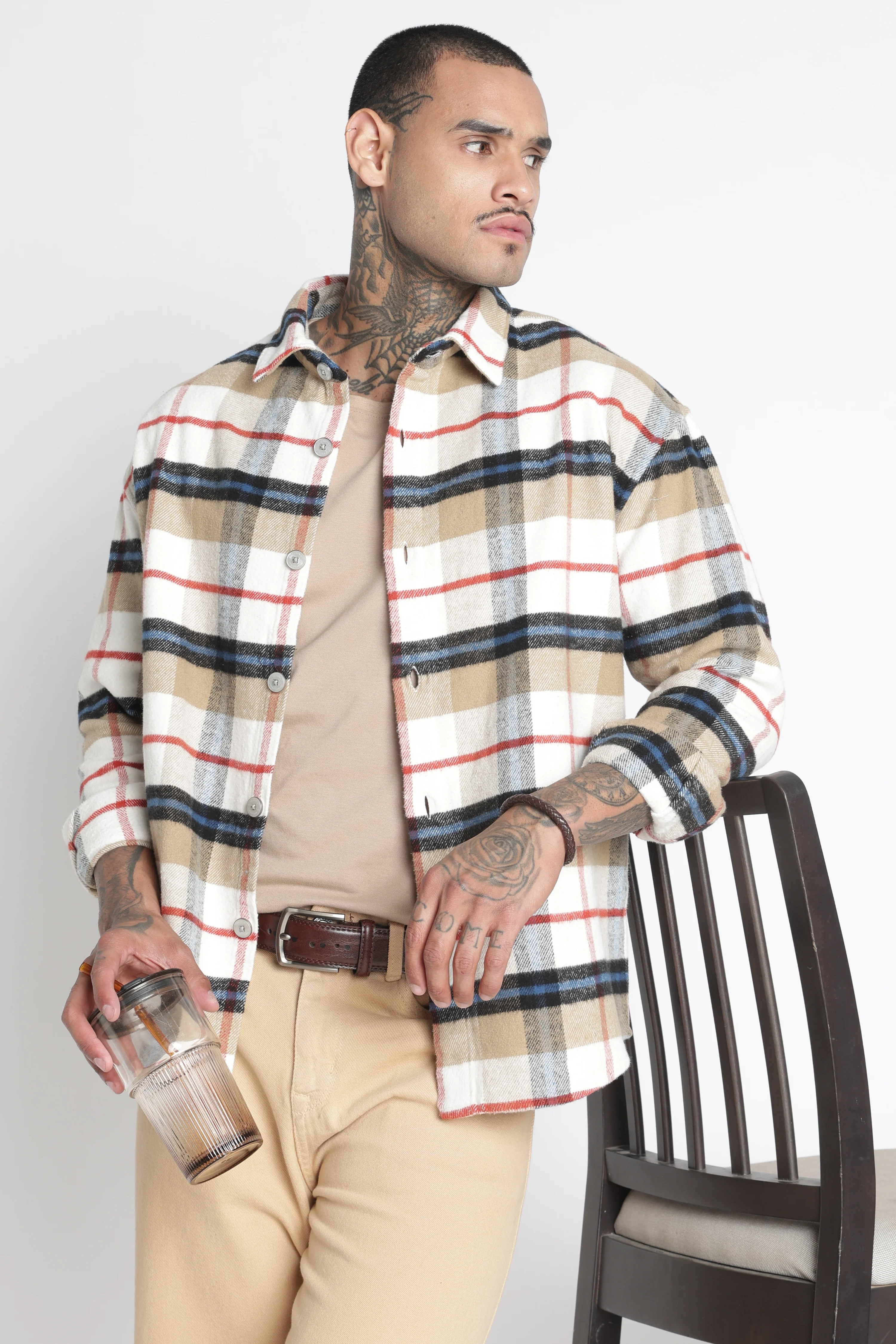 Men Brushed Check Shirt - Image 9
